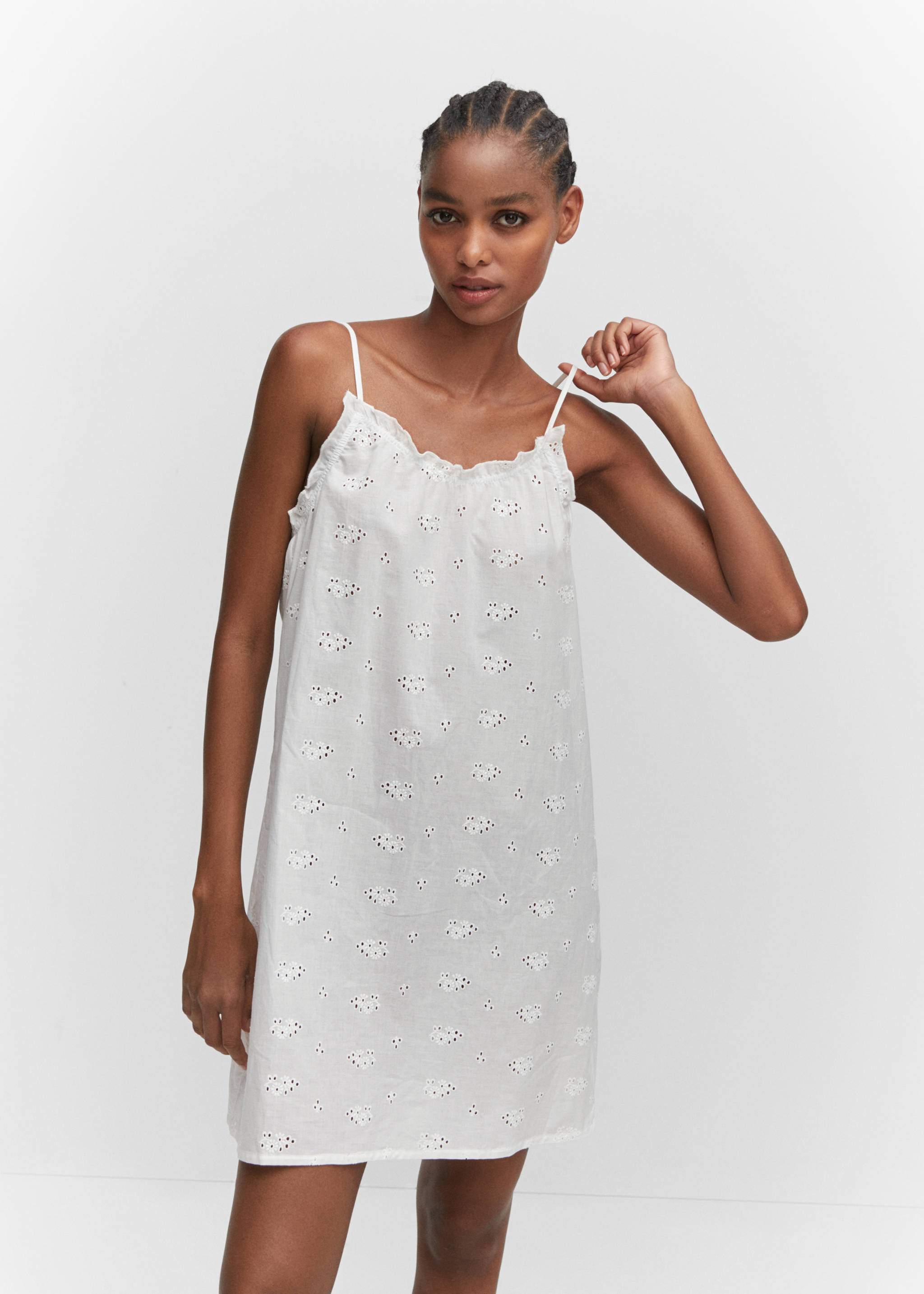 Floral embroidered nightgown - Medium plane