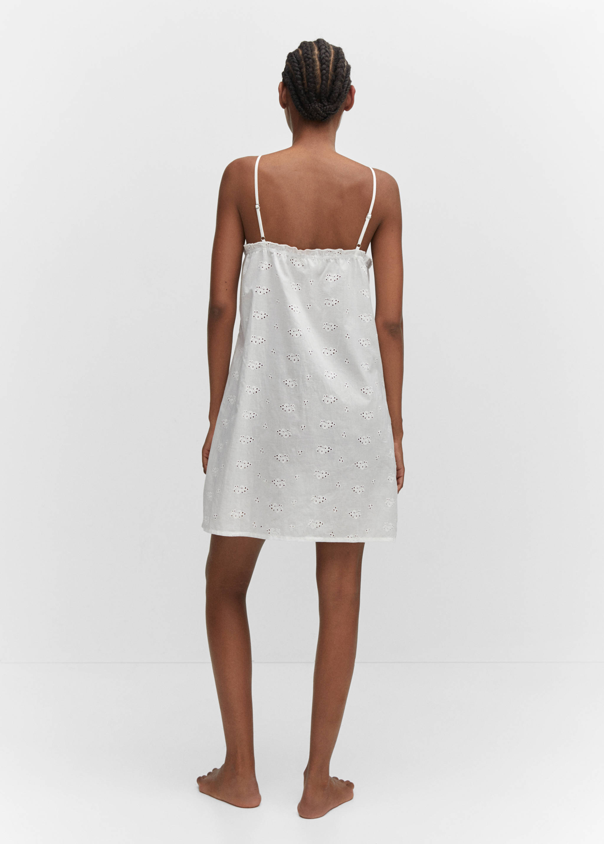 Floral embroidered nightgown - Reverse of the article