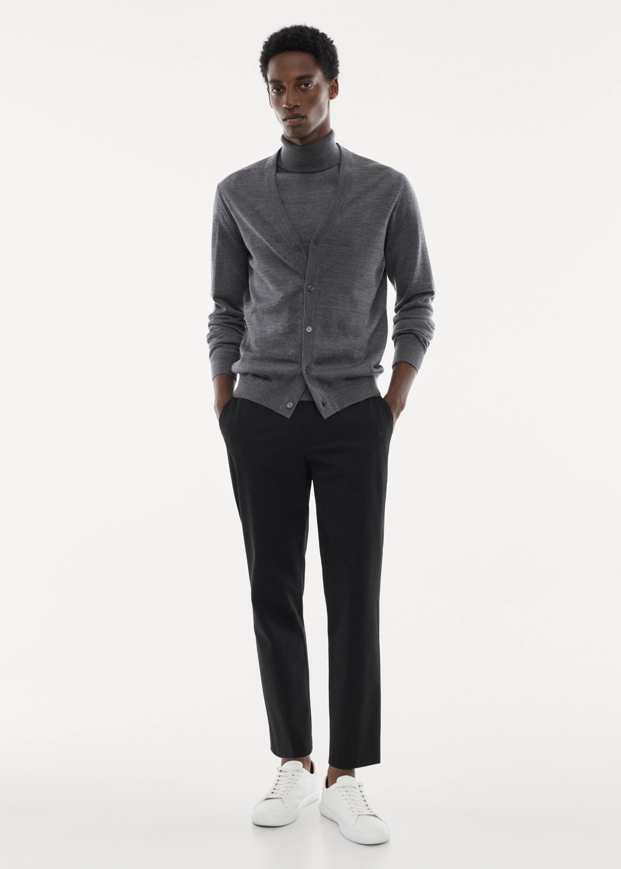 Cardigan aus 100 % Merinowolle - Allgemeine Ansicht