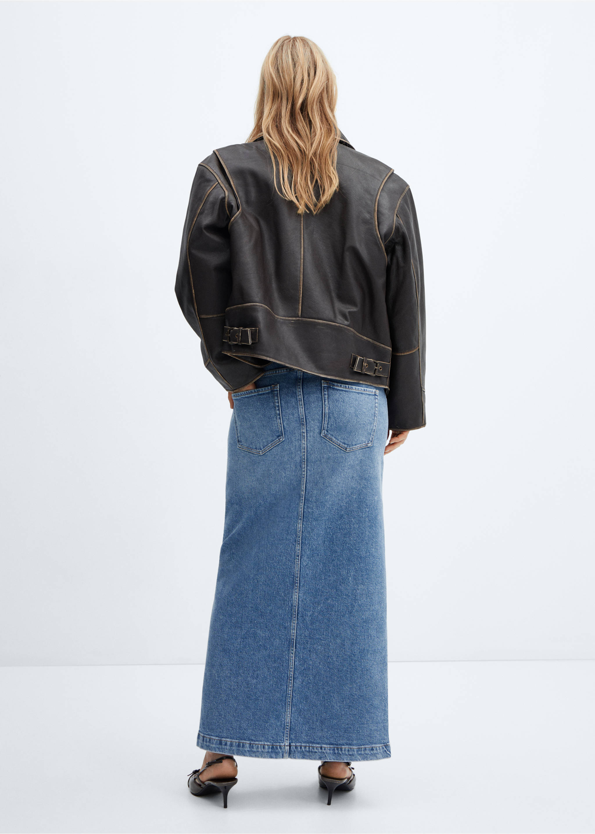 Denim maternity skirt - Reverse of the article, Medium Blue. Ref: 57034768-00.