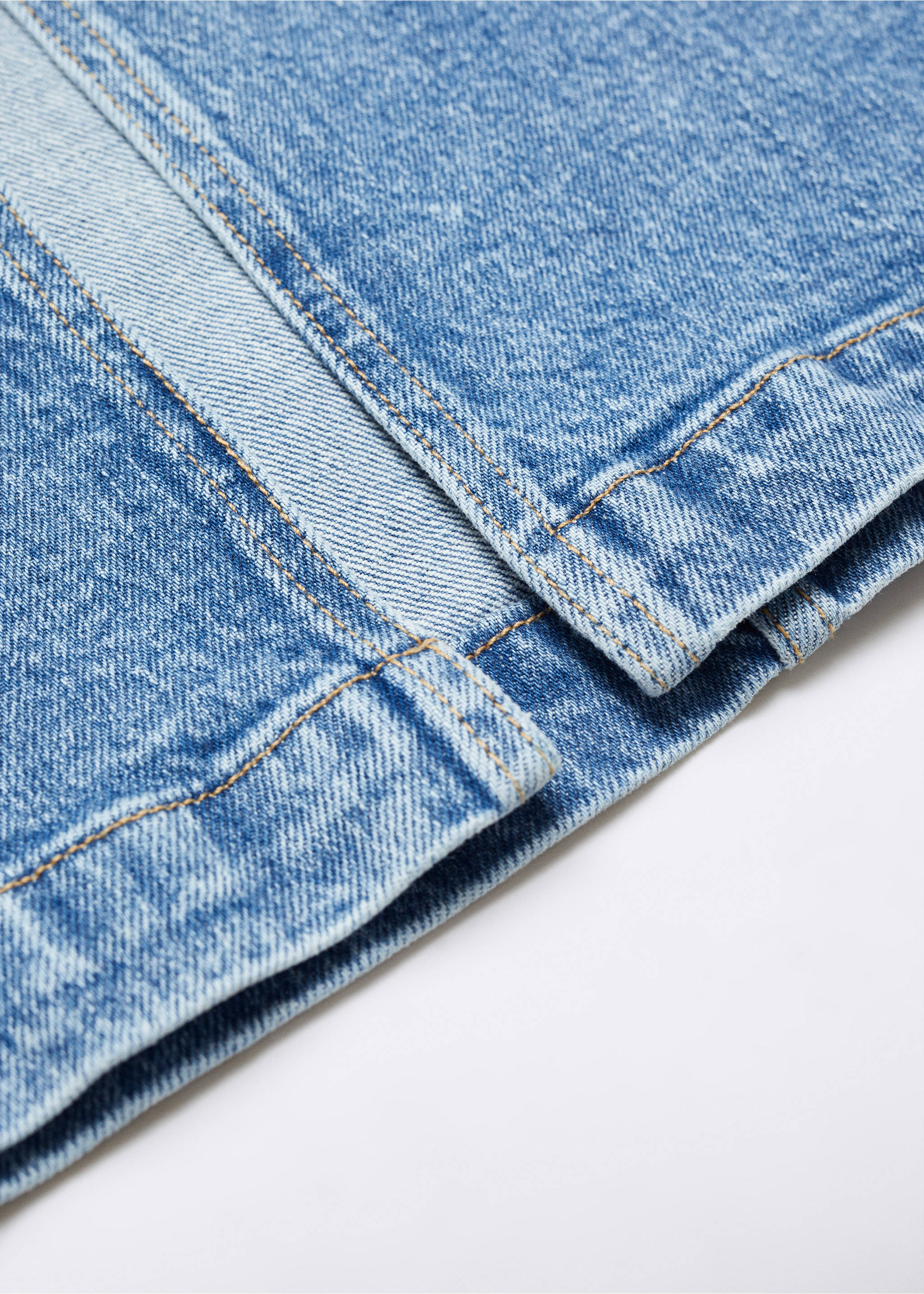 Denim maternity skirt - Details of the article 8, Medium Blue. Ref: 57034768-00.
