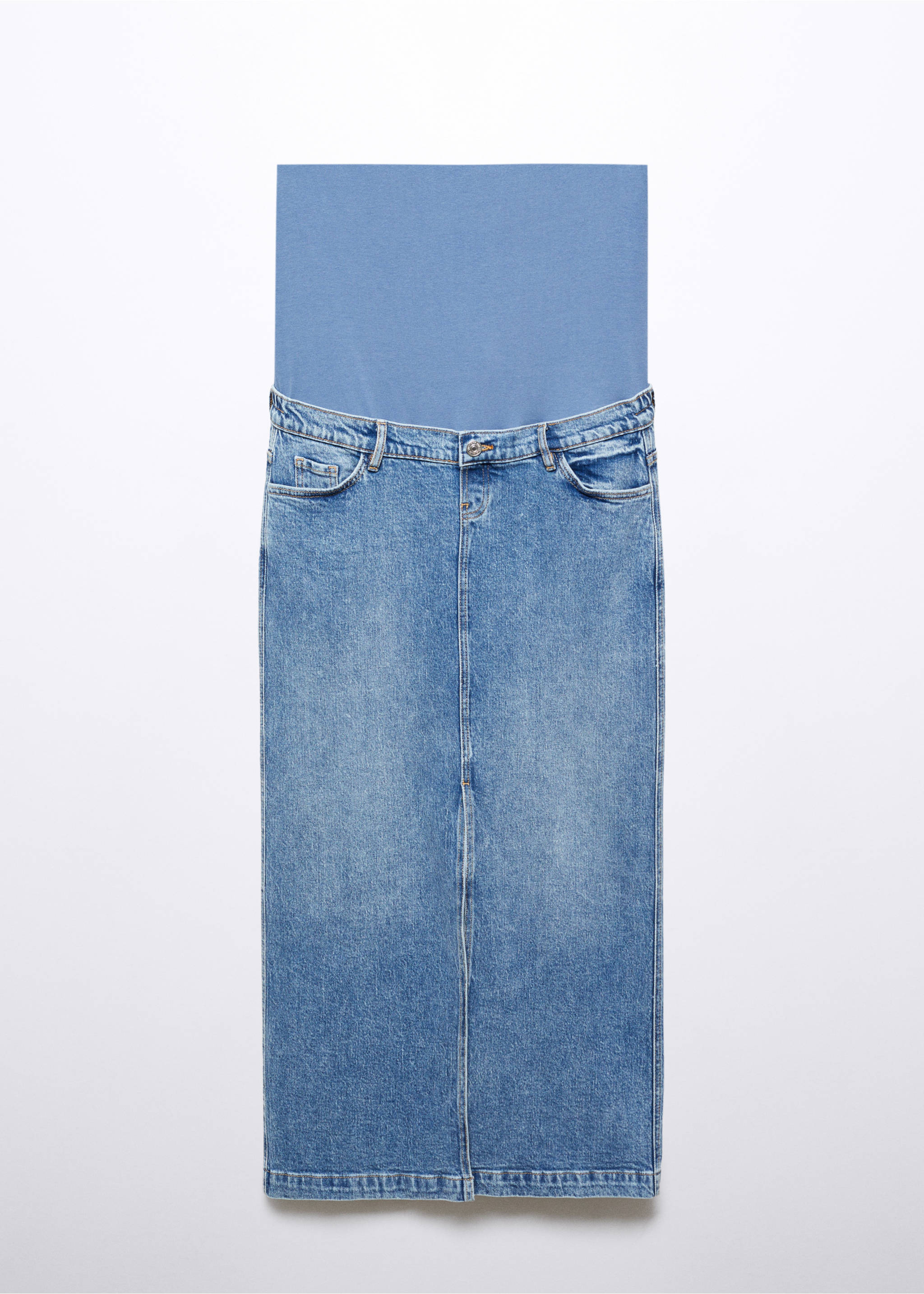 Denim maternity skirt - Article without model, Medium Blue. Ref: 57034768-00.