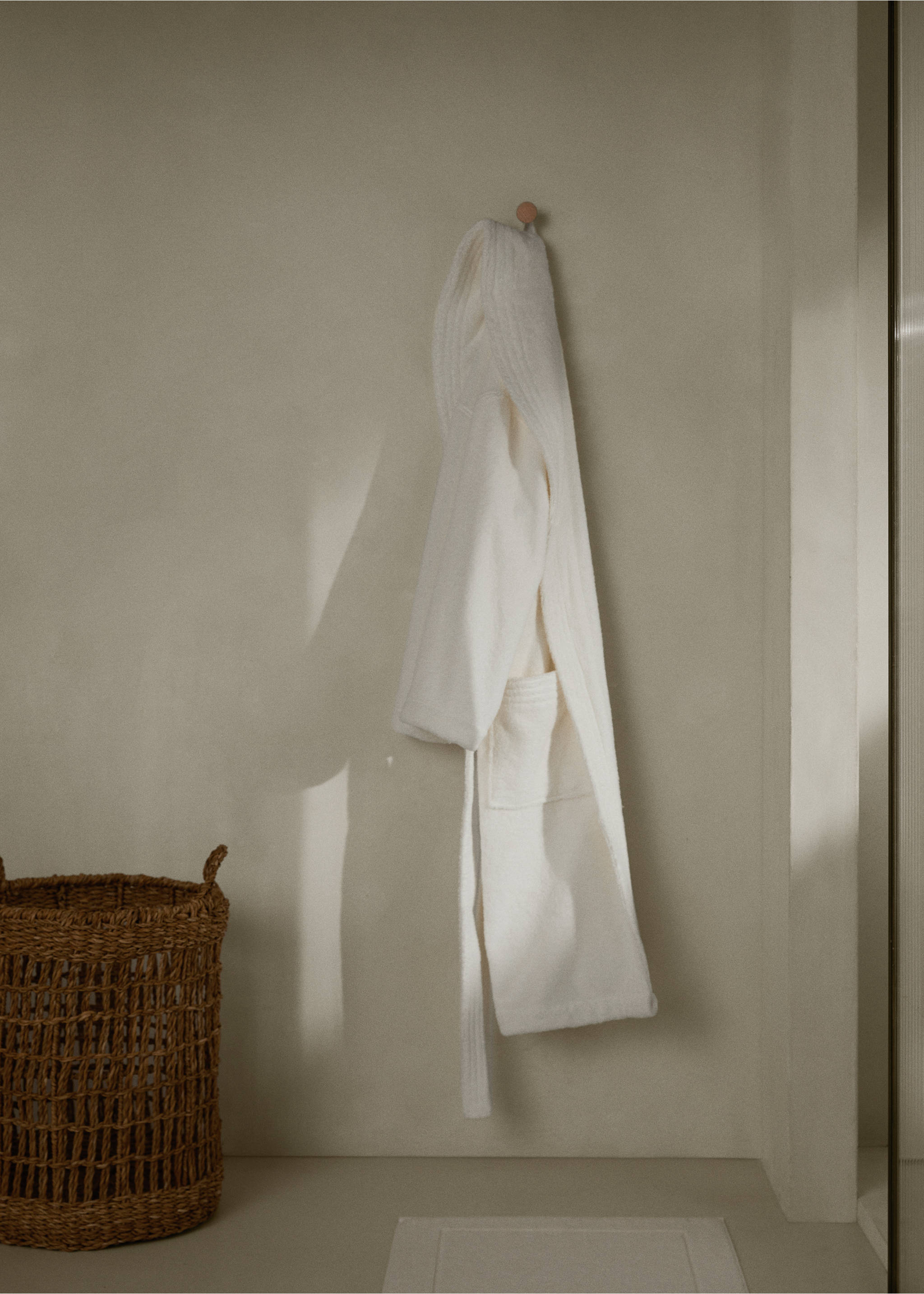 100% cotton bathrobe - General plane, Ecru. Ref: 57034786-00.