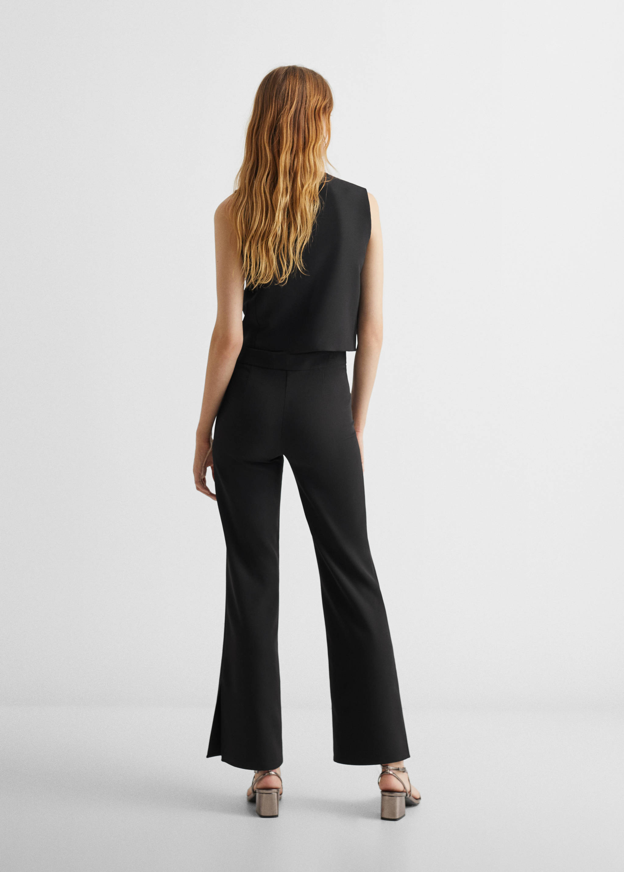 Straight pants with openings - Reverse of the article