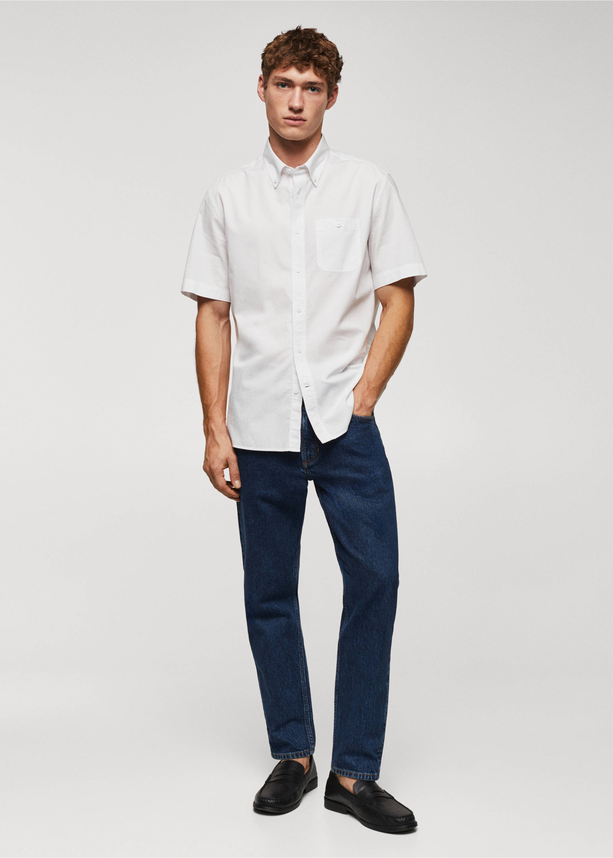 Chemise regular-fit 100 % coton - Plan général, Blanc. Ref: 57035788-00.