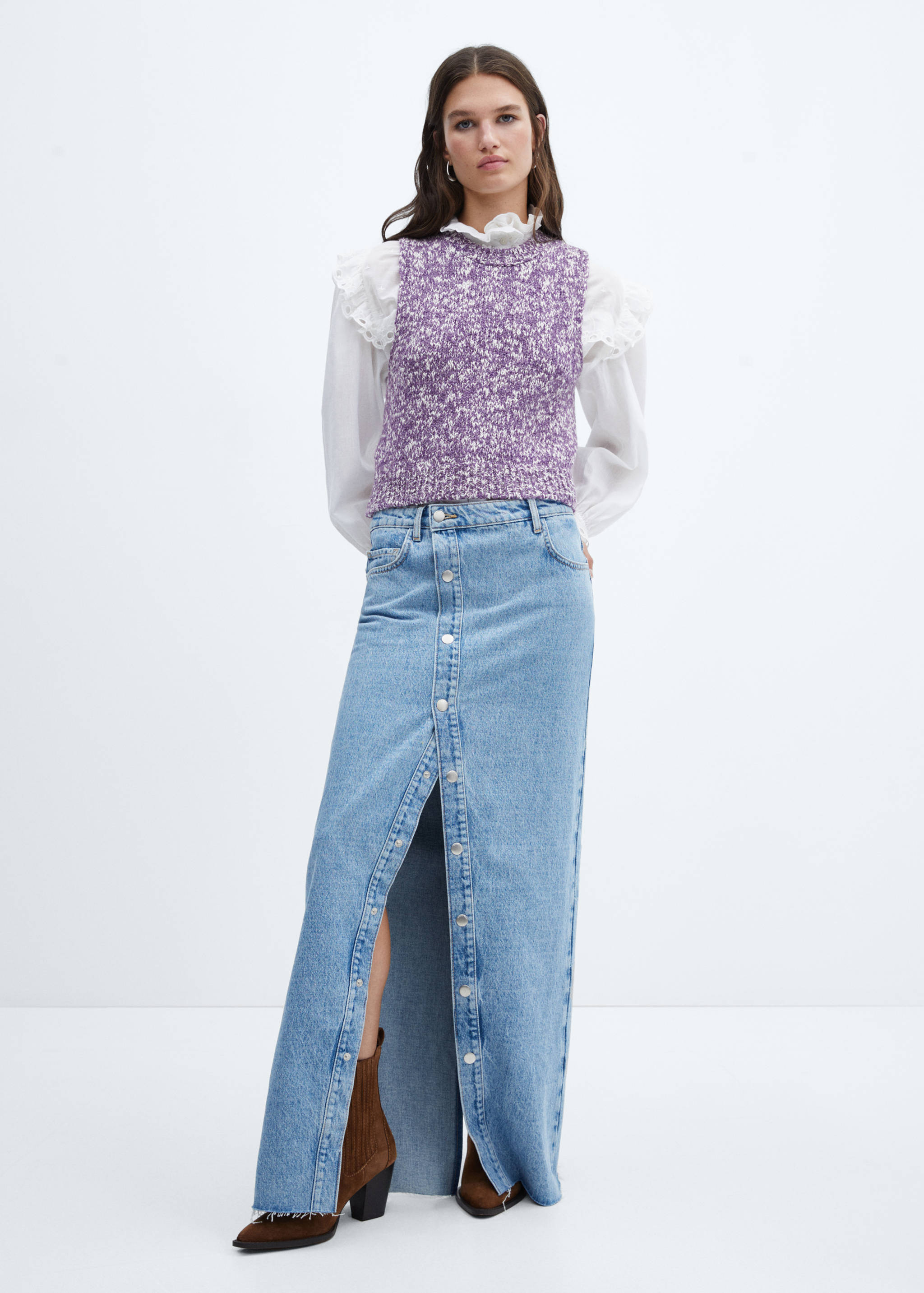 Melierter Strickpullunder - Allgemeine Ansicht