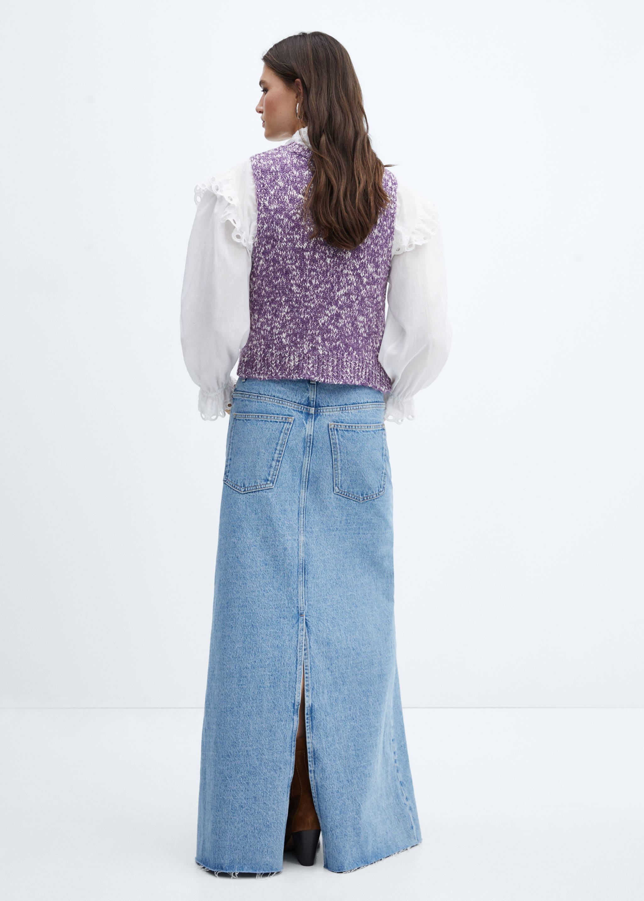 Melierter Strickpullunder - Rückseite des Artikels