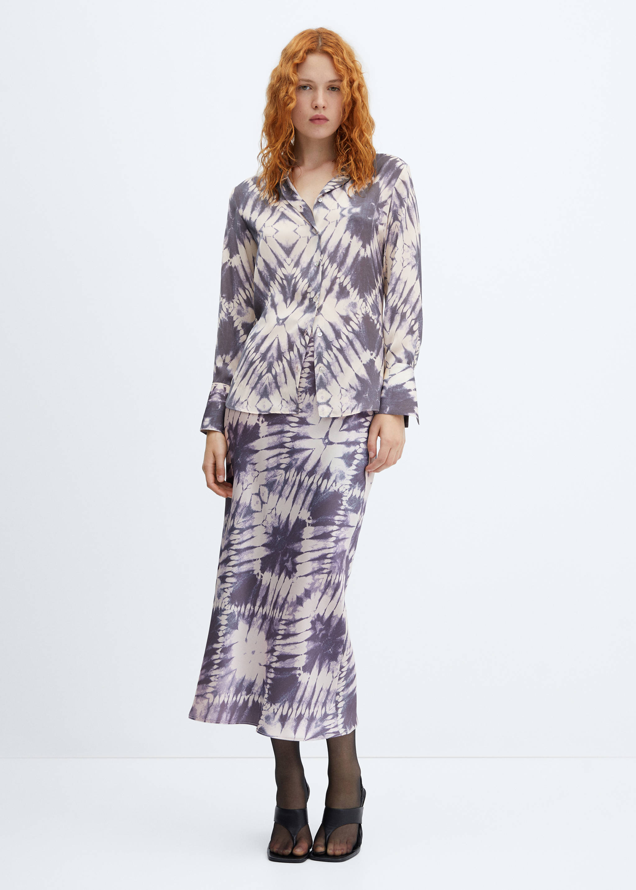 Chemise tie and dye satinée - Plan général