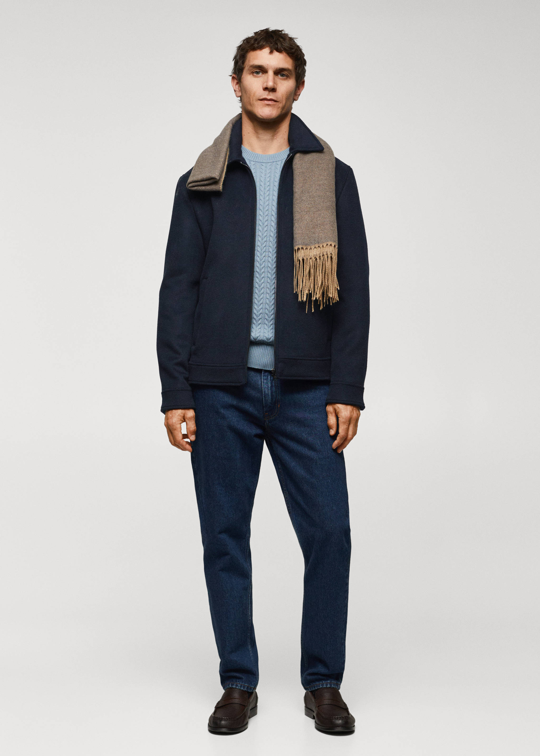 Veste droite laine recyclée - Plan général