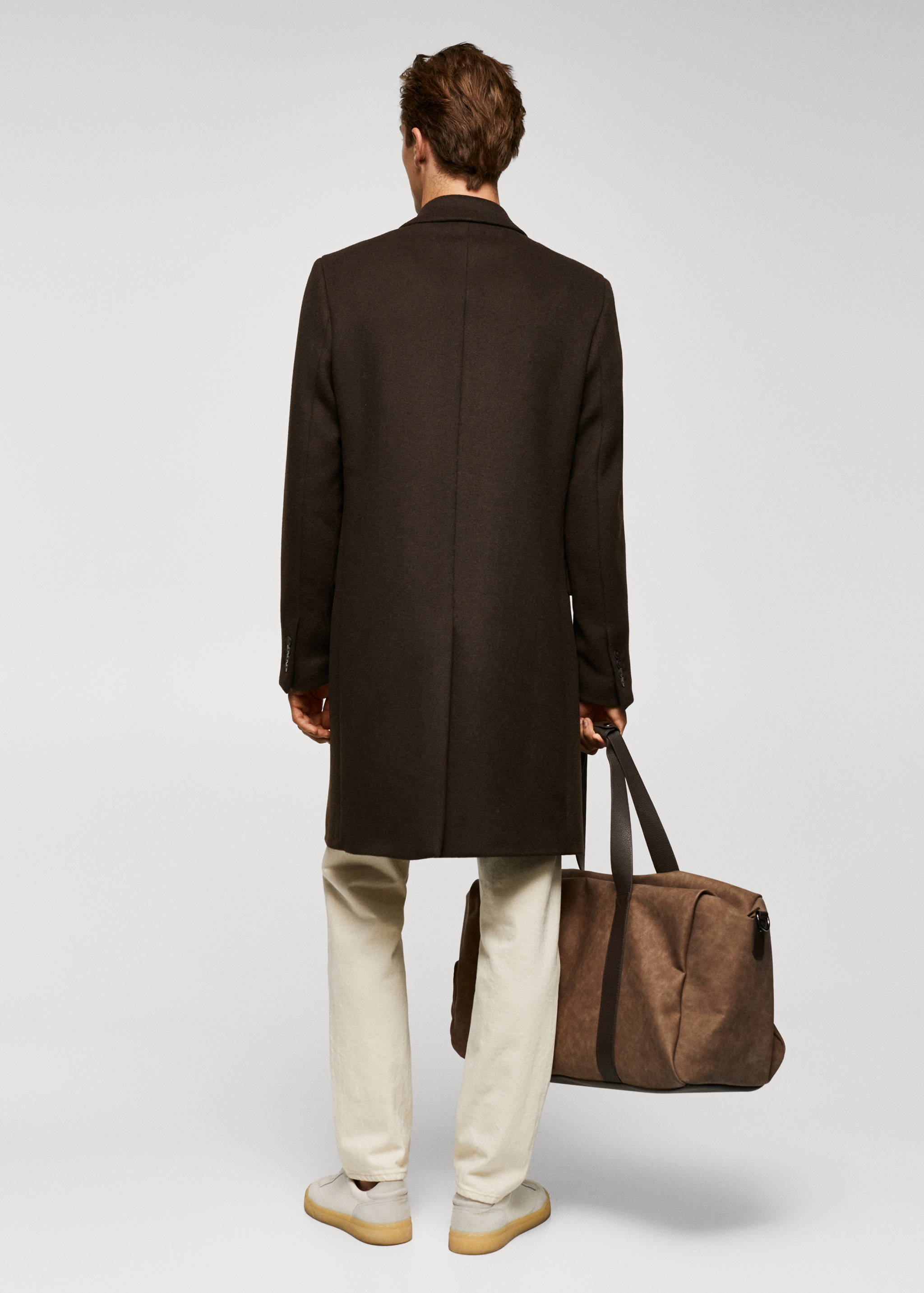 Recycled wool double-breasted coat - Reverse of the article