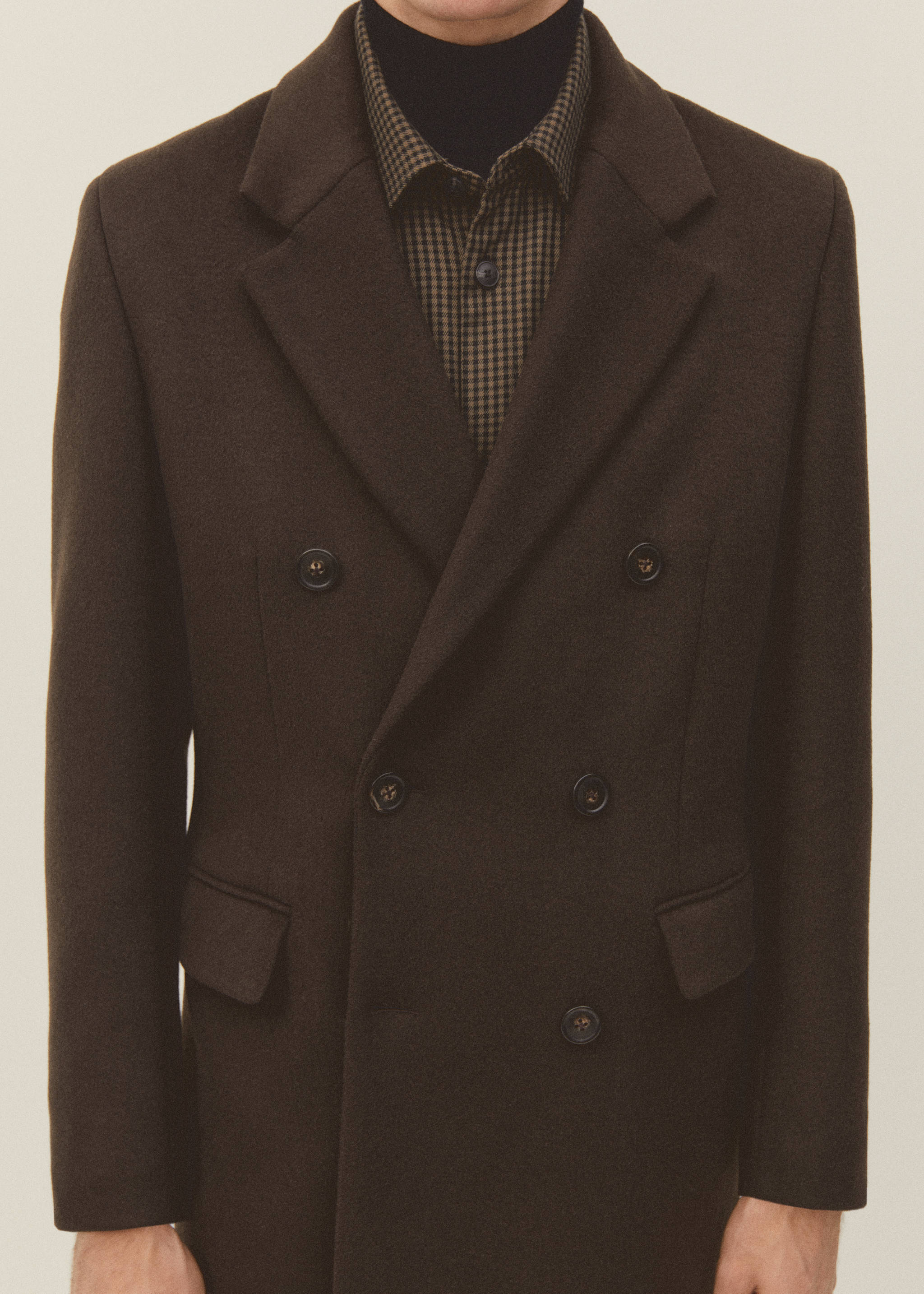 Recycled wool double-breasted coat - Details of the article 6