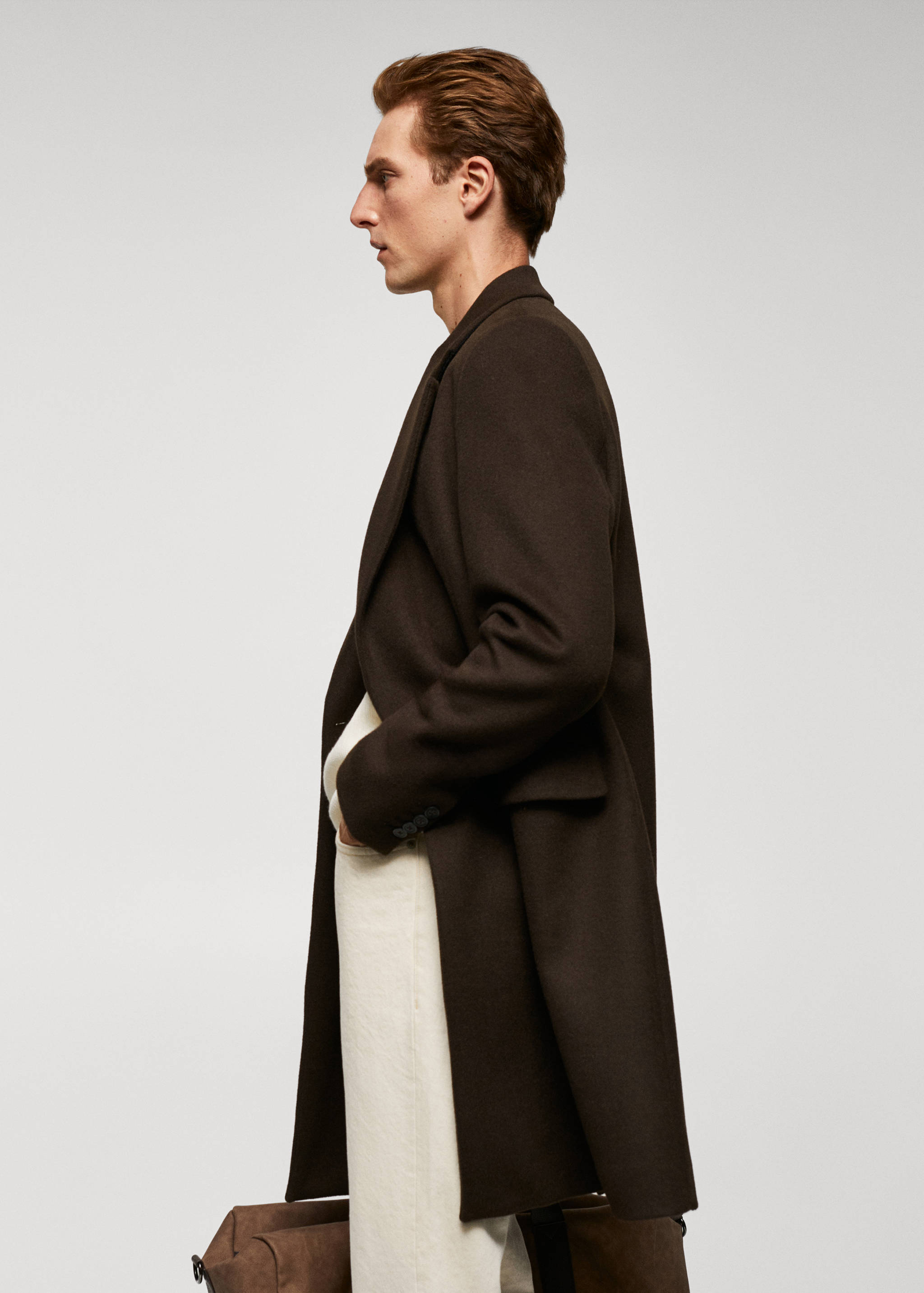 Recycled wool double-breasted coat - Details of the article 2