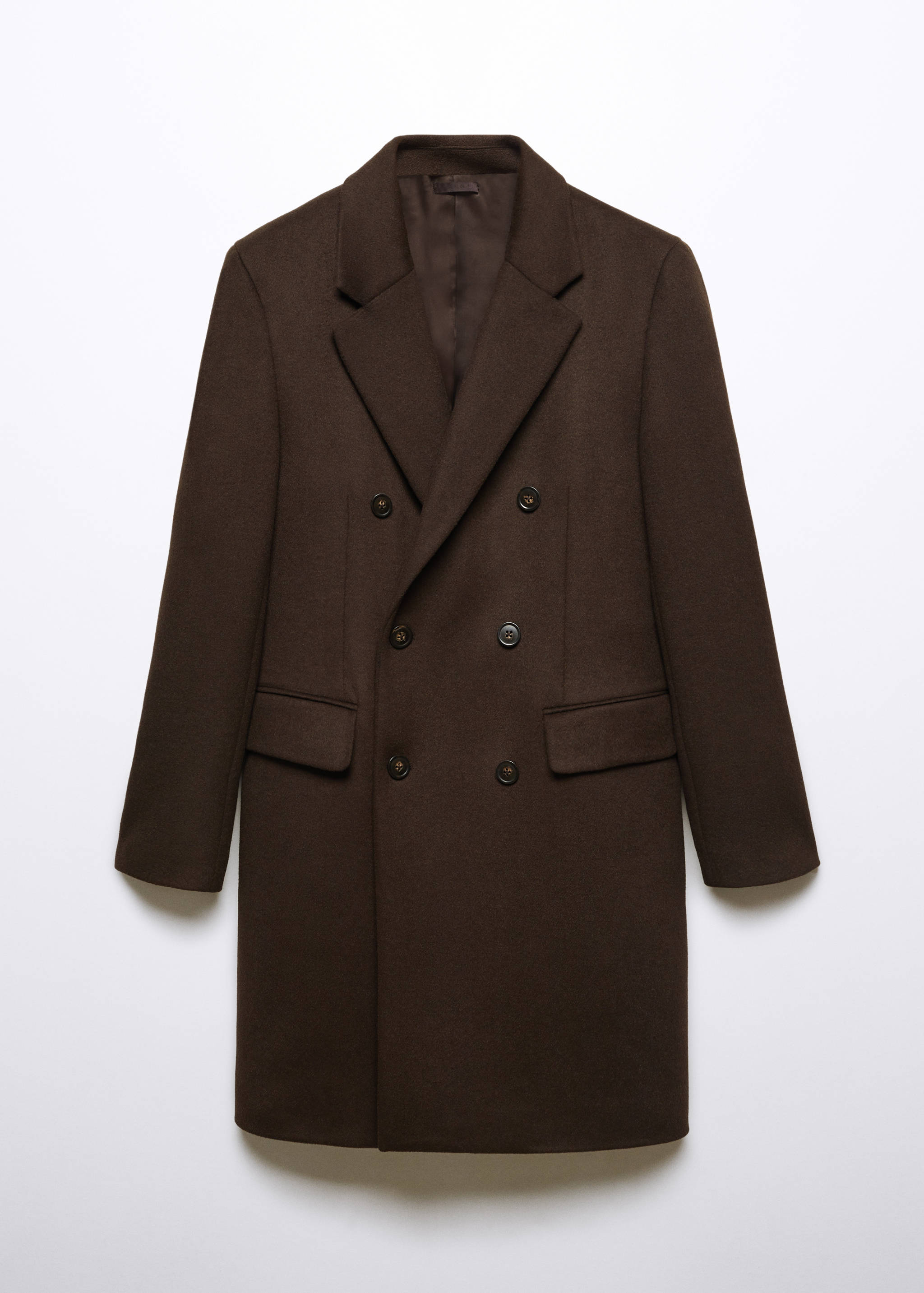 Recycled wool double-breasted coat - Article without model