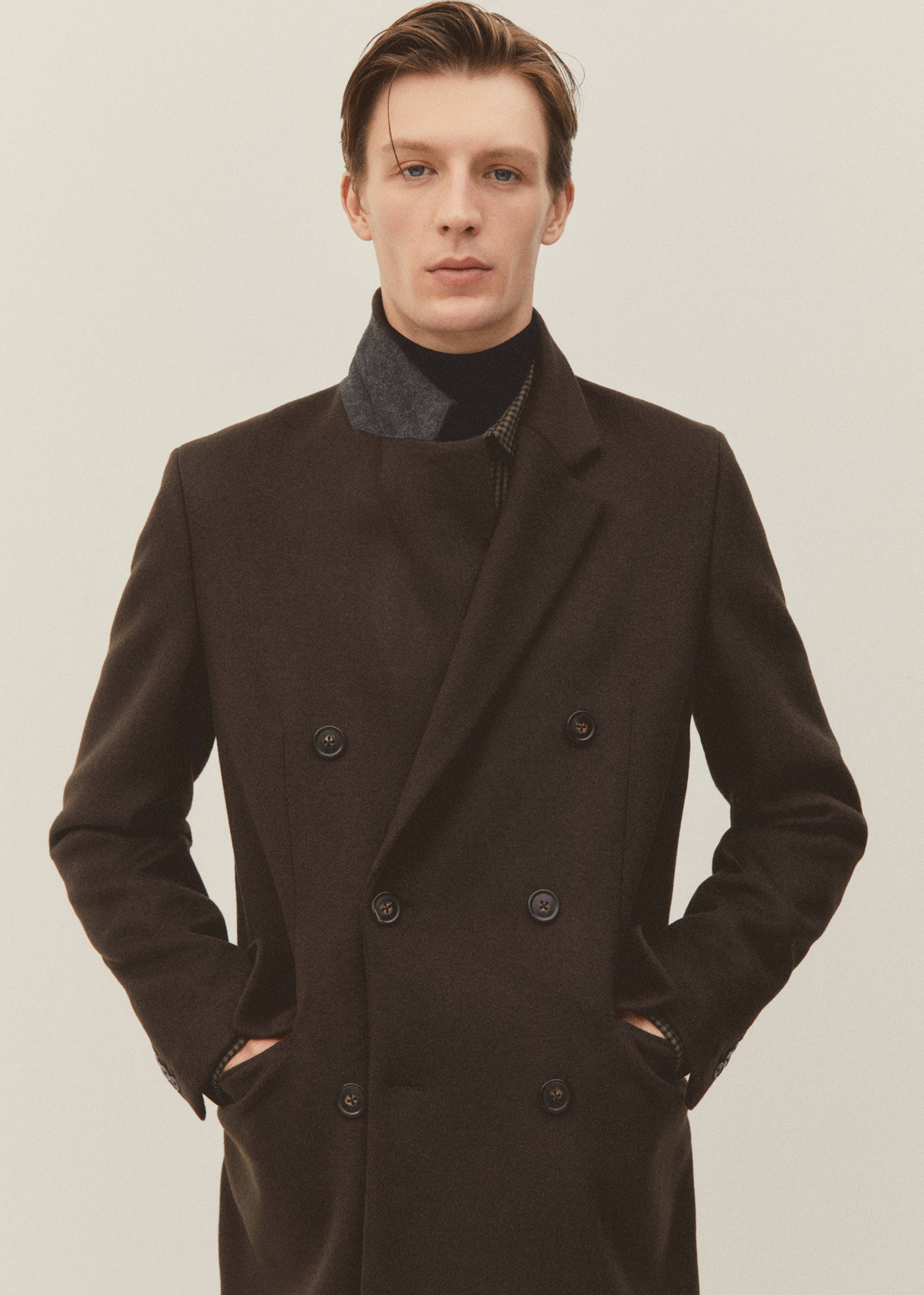 Recycled wool double-breasted coat - Details of the article 5