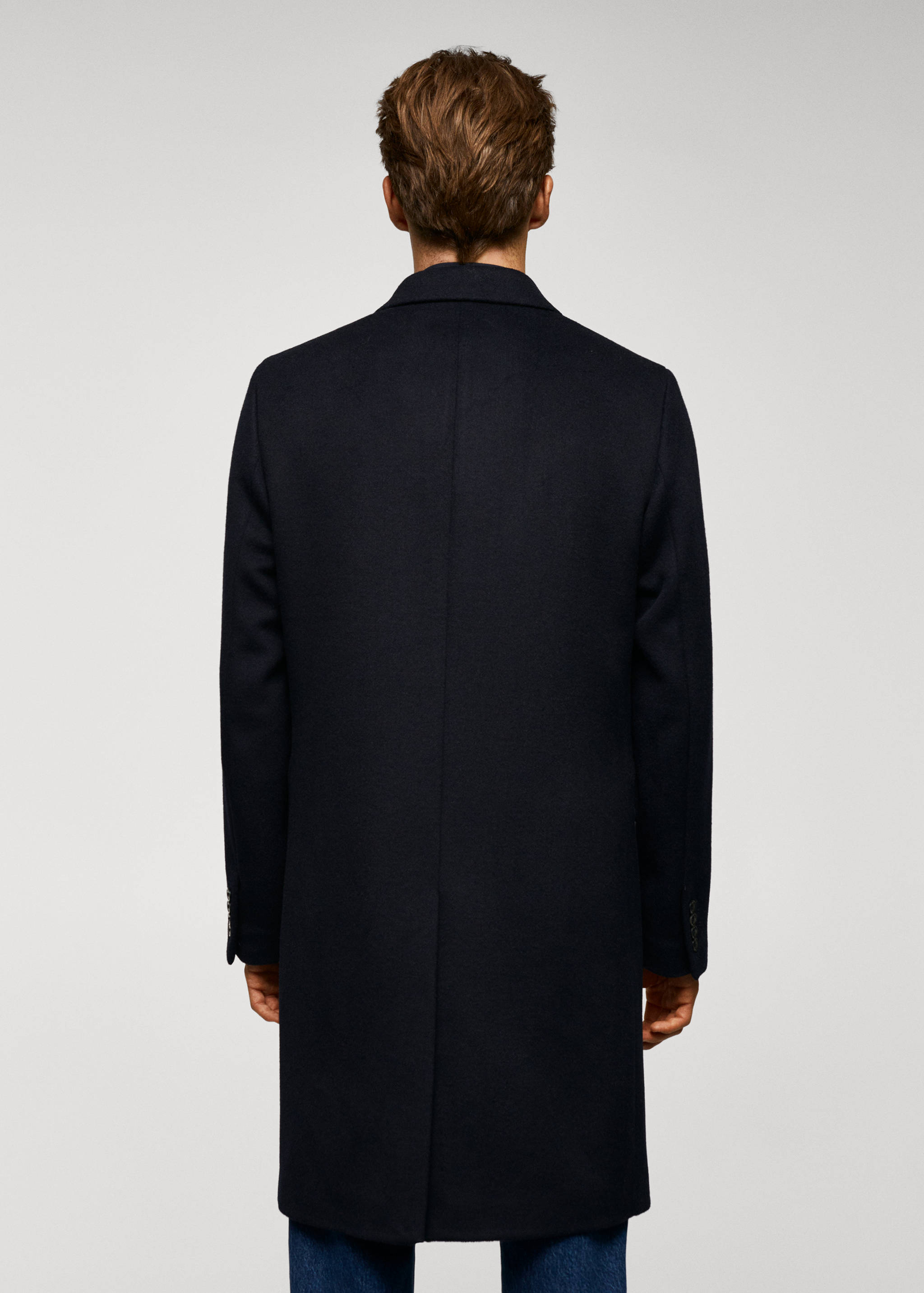 Kabát s překřížením z recyklované vlny - Zadní strana zboží