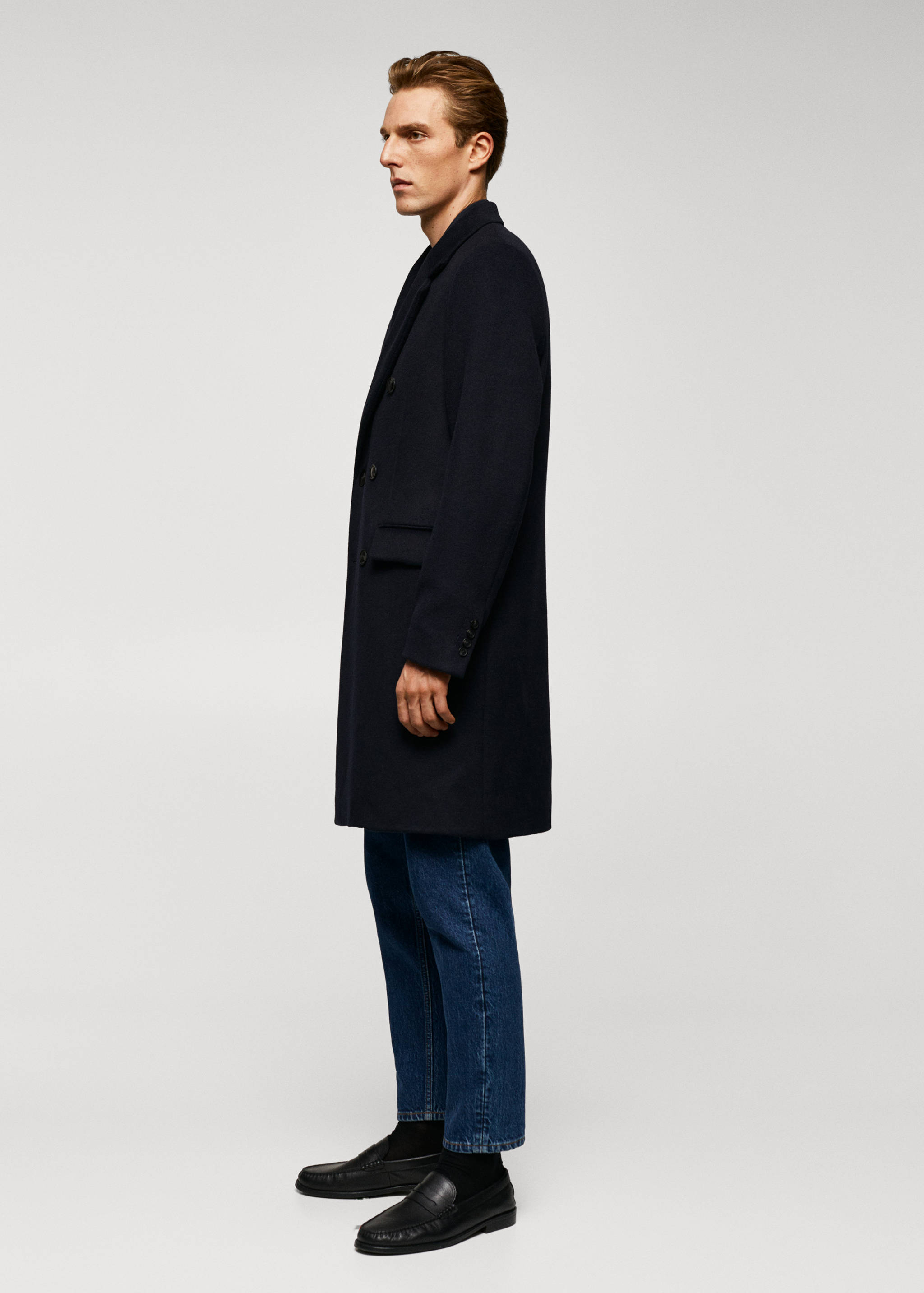 Kabát s překřížením z recyklované vlny - Detail zboží 2