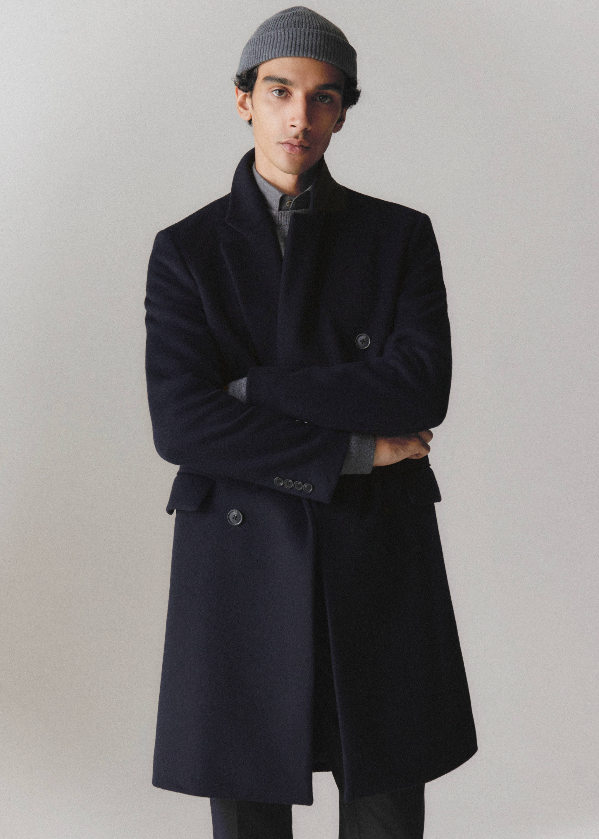 Kabát s překřížením z recyklované vlny - Detail zboží 5