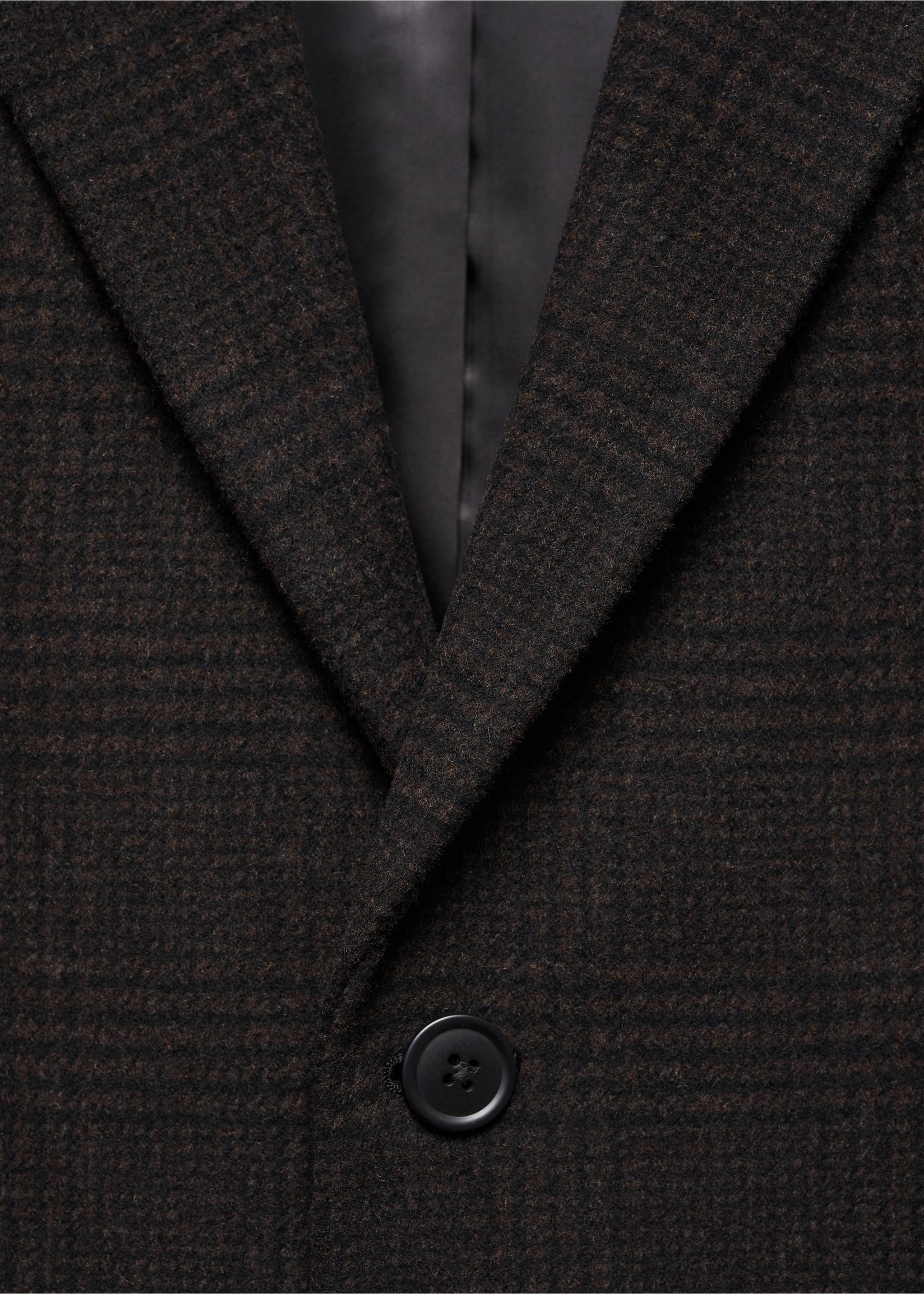 Checked recycled wool coat - Details of the article 8, Brown. Ref: 57035955-00.