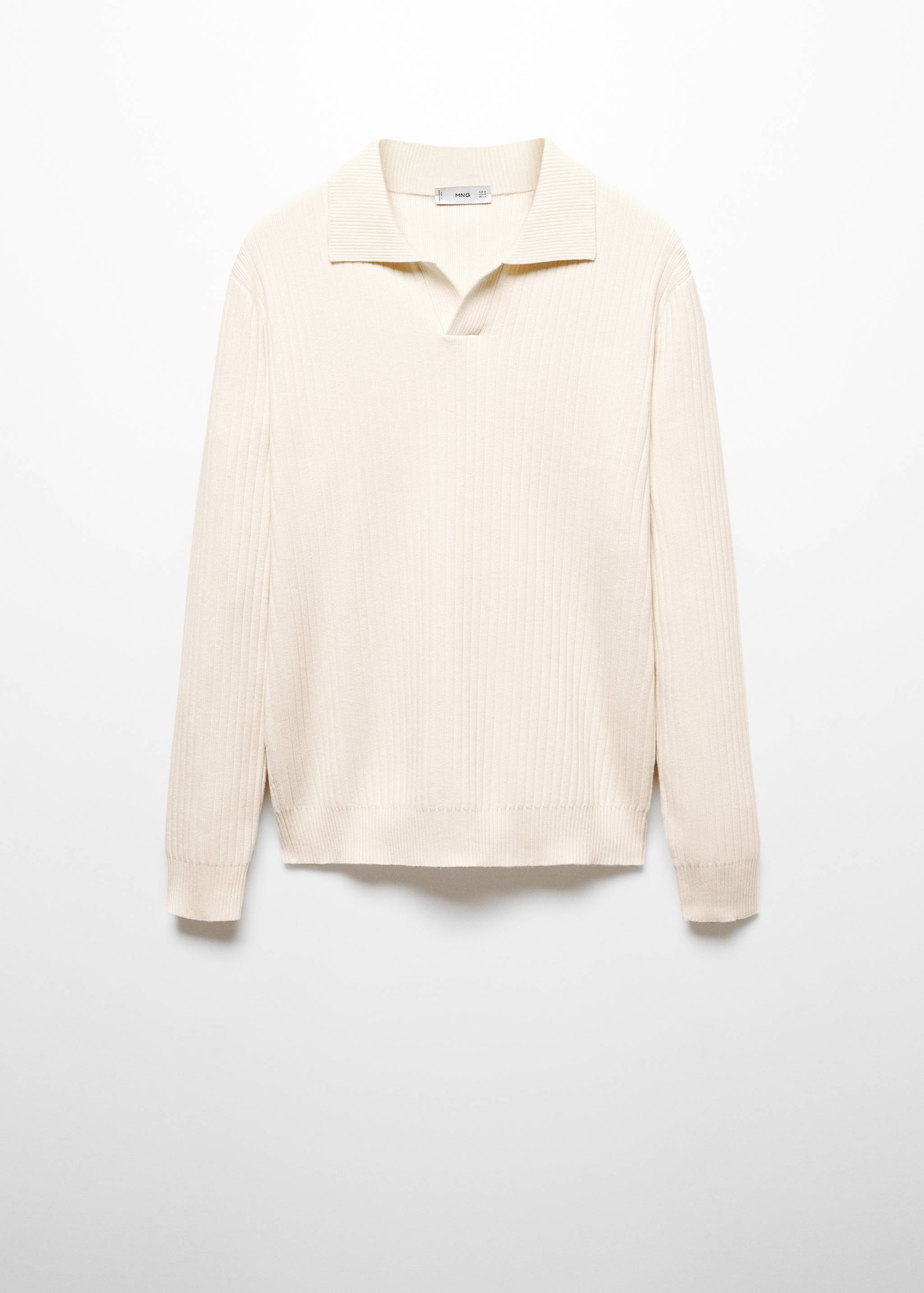Fine rib-knit polo shirt - Article without model