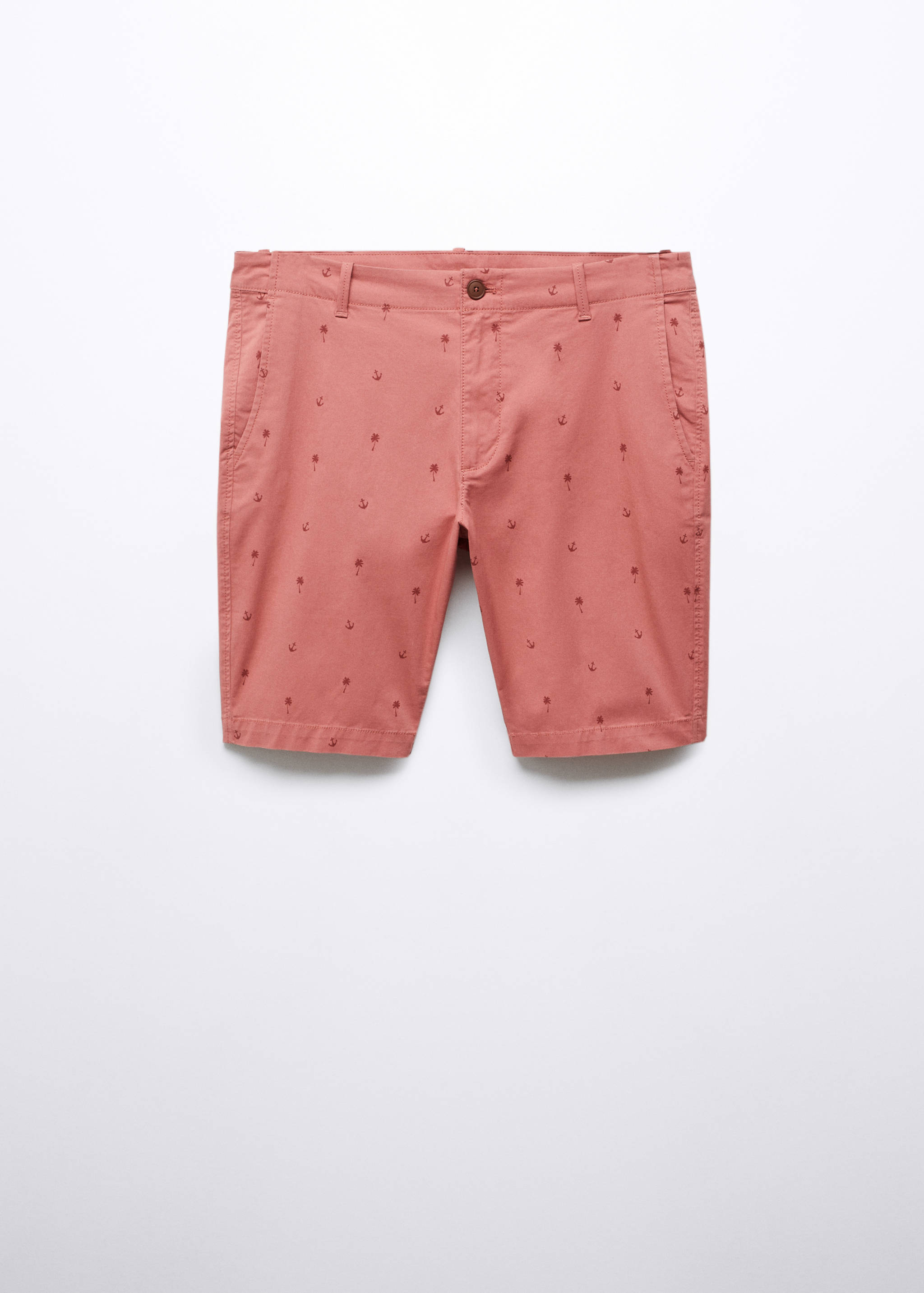 Slim-fit cotton micro-print bermuda shorts - Article without model