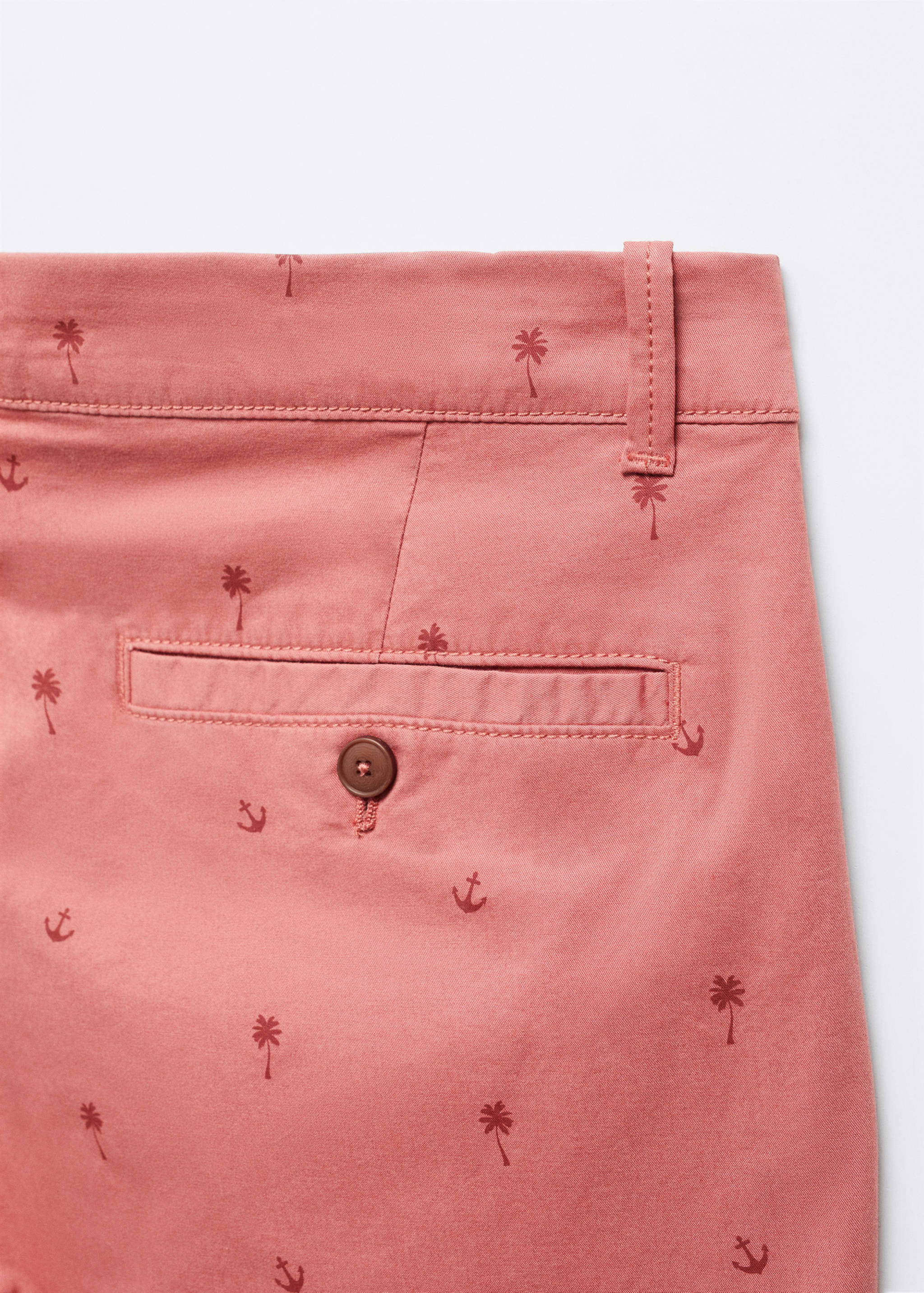 Slim-fit cotton micro-print bermuda shorts - Details of the article 8