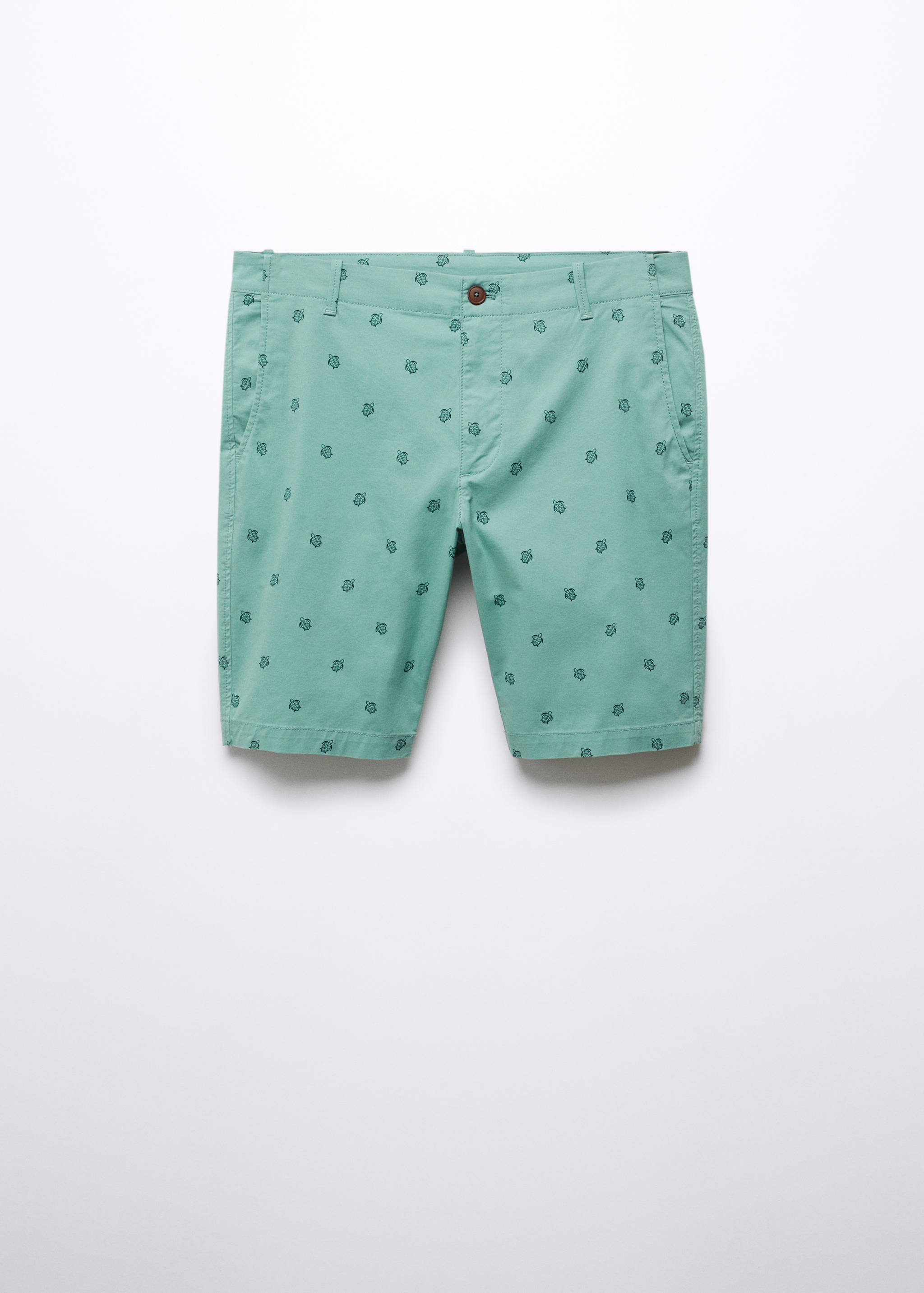 Slim-fit cotton micro-print bermuda shorts - Article without model