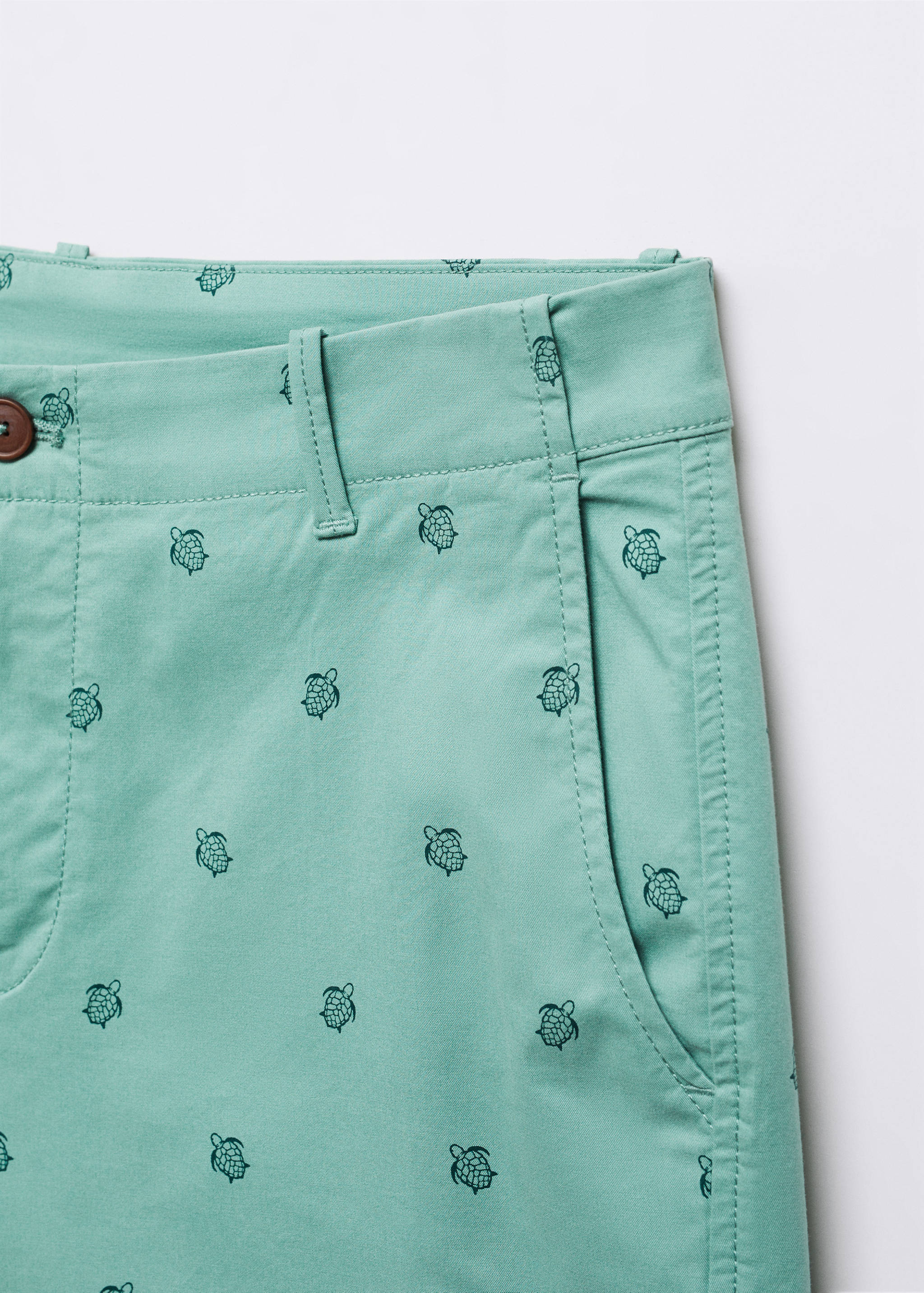 Slim-fit cotton micro-print bermuda shorts - Details of the article 8