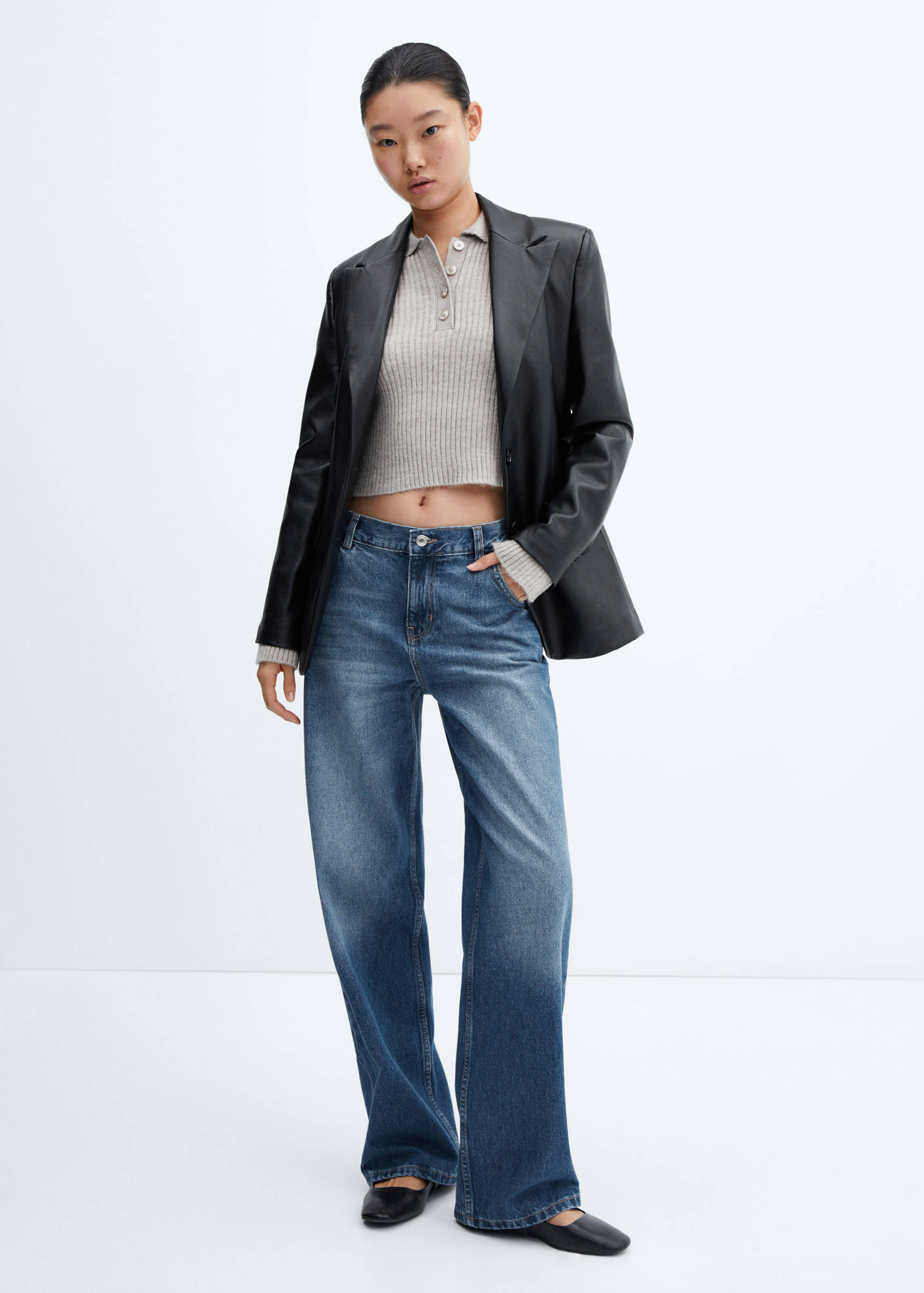 Jeans wide leg tiro bajo - Plano general
