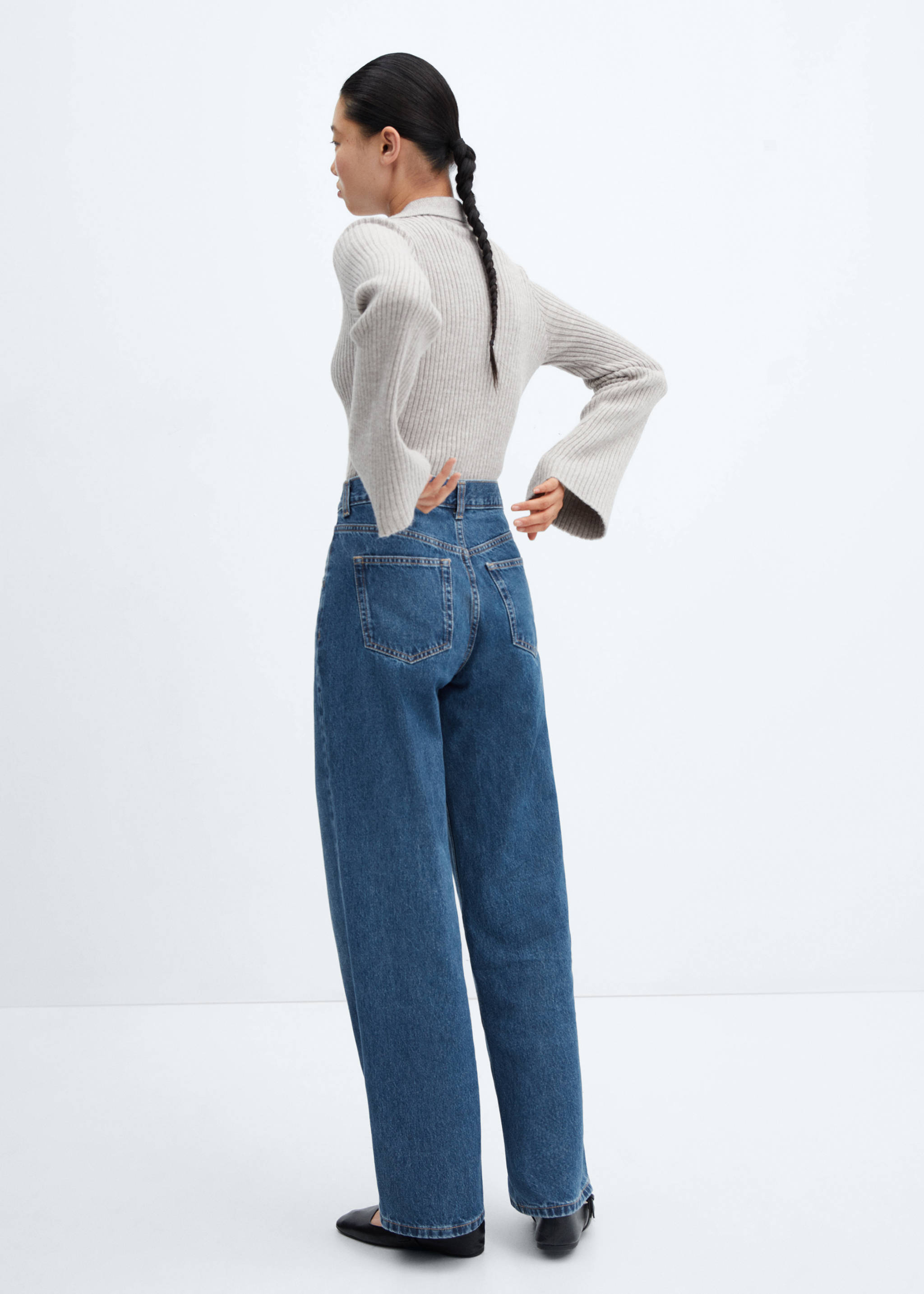 Jeans wide leg tiro bajo - Reverso del artículo