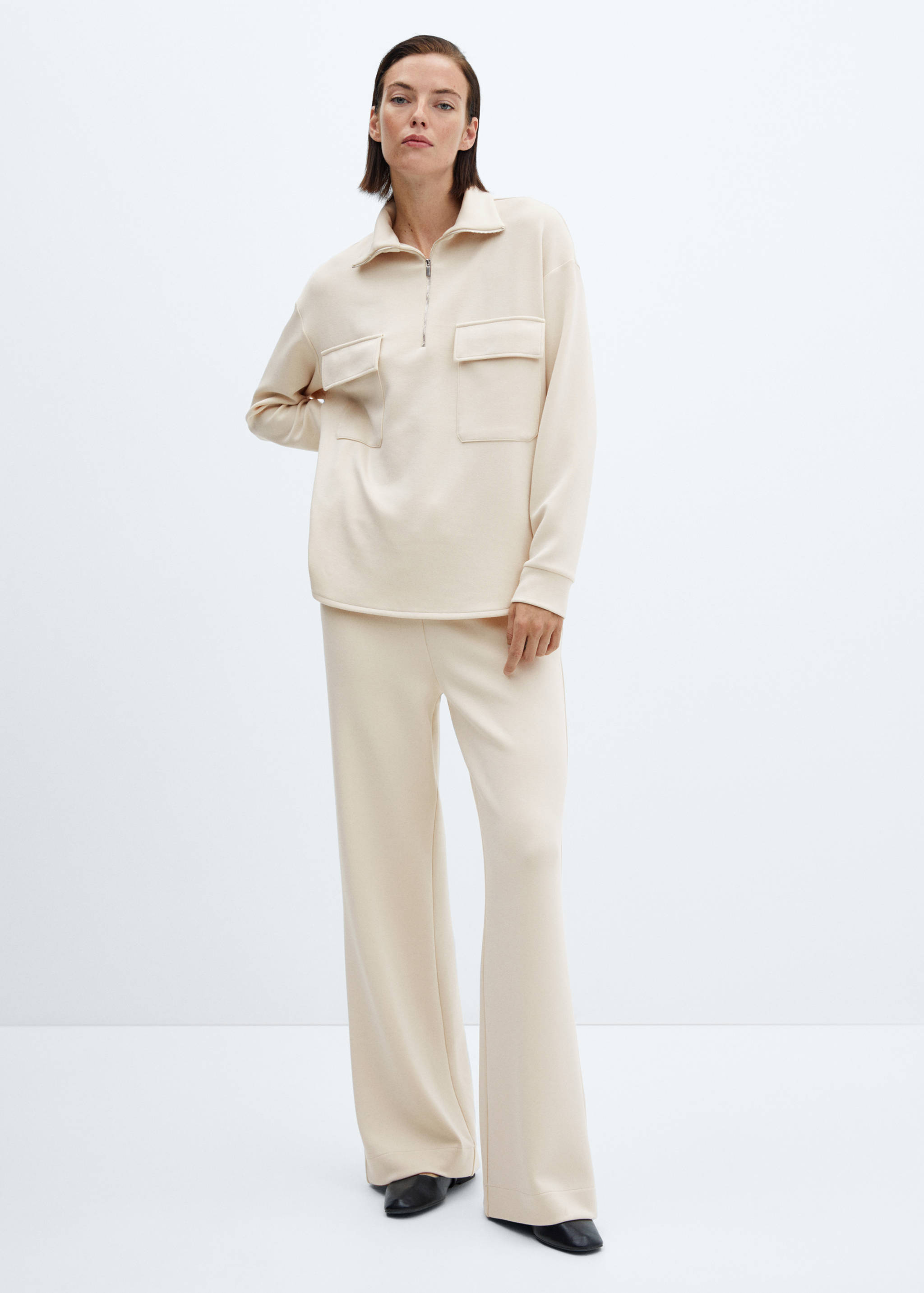 Wide leg trousers with elastic waist - General plane