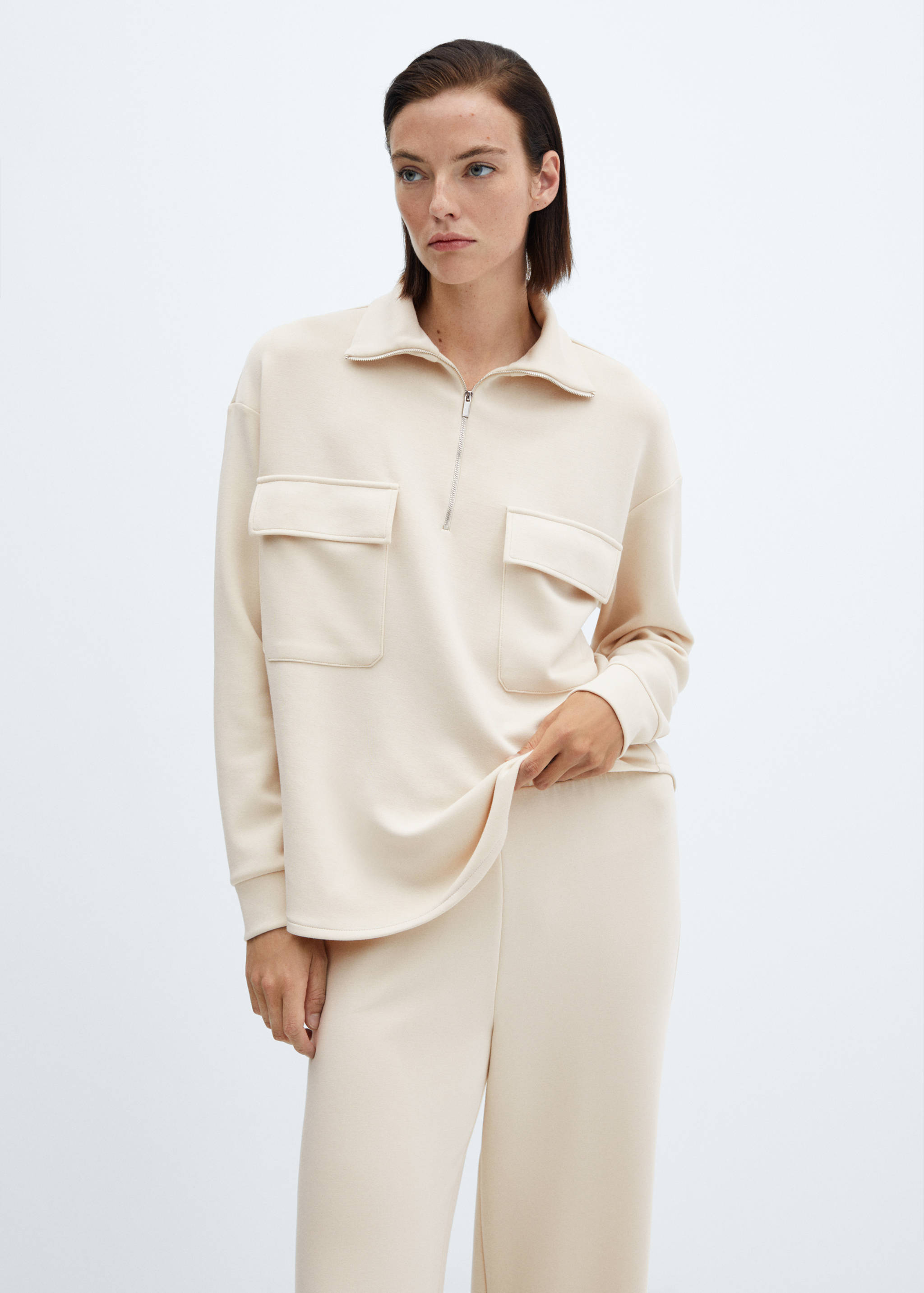 Wide leg trousers with elastic waist - Details of the article 1