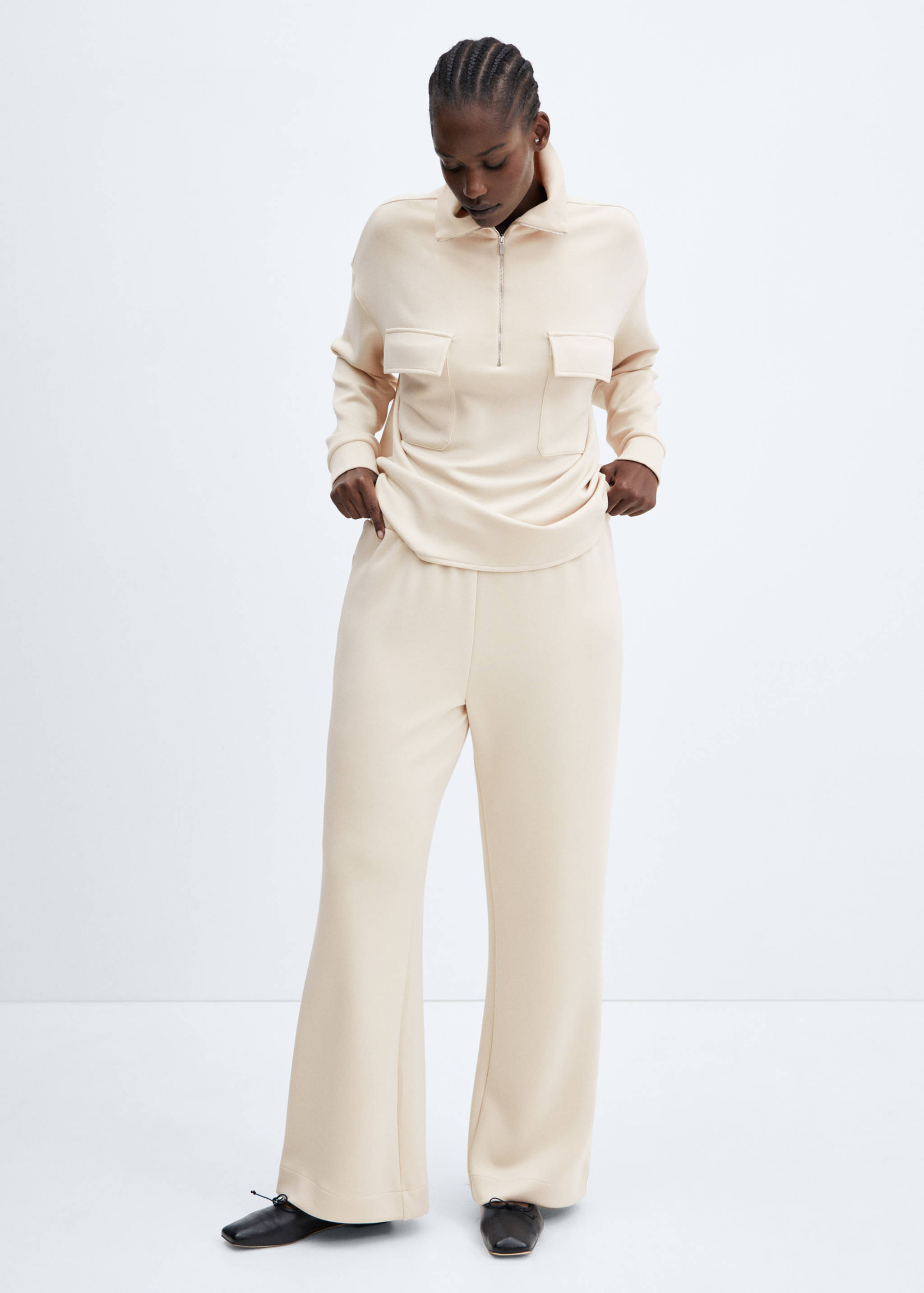 Wide leg trousers with elastic waist - Details of the article 3
