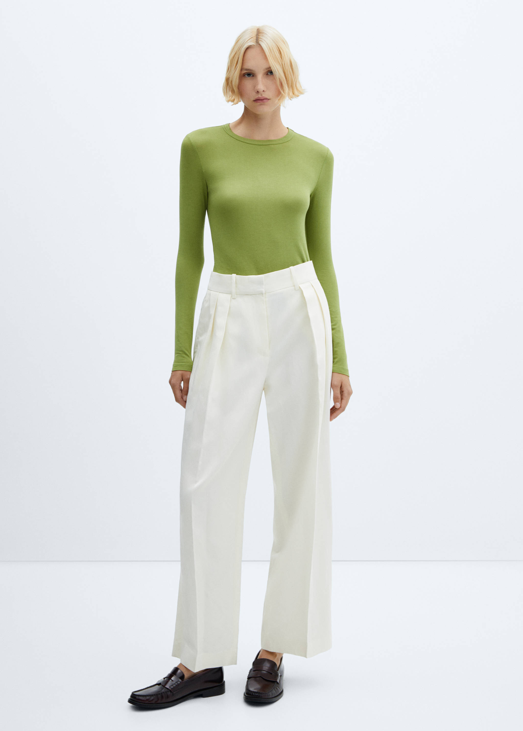 Langarm-T-Shirt mit Rundhals - Allgemeine Ansicht