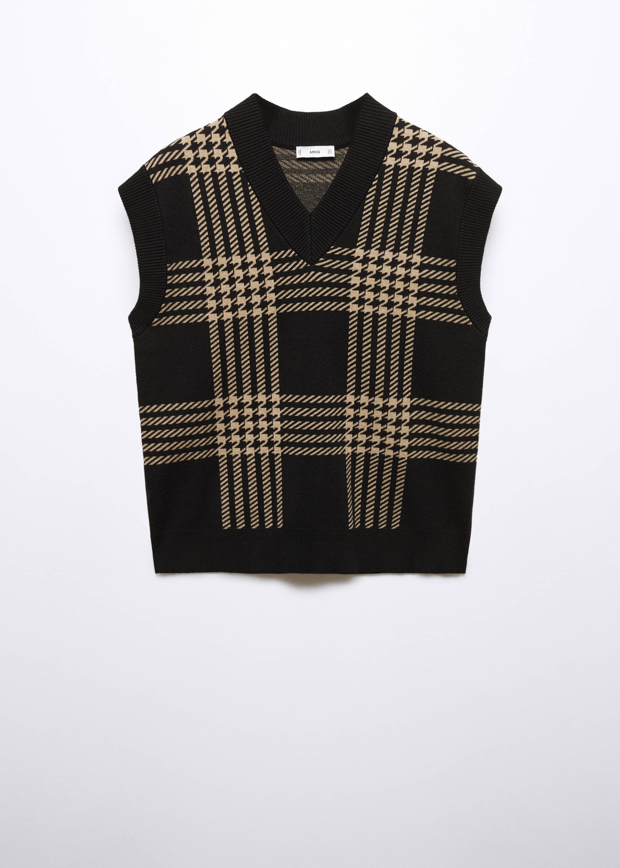 Fine-knit houndstooth-print gilet - Article without model