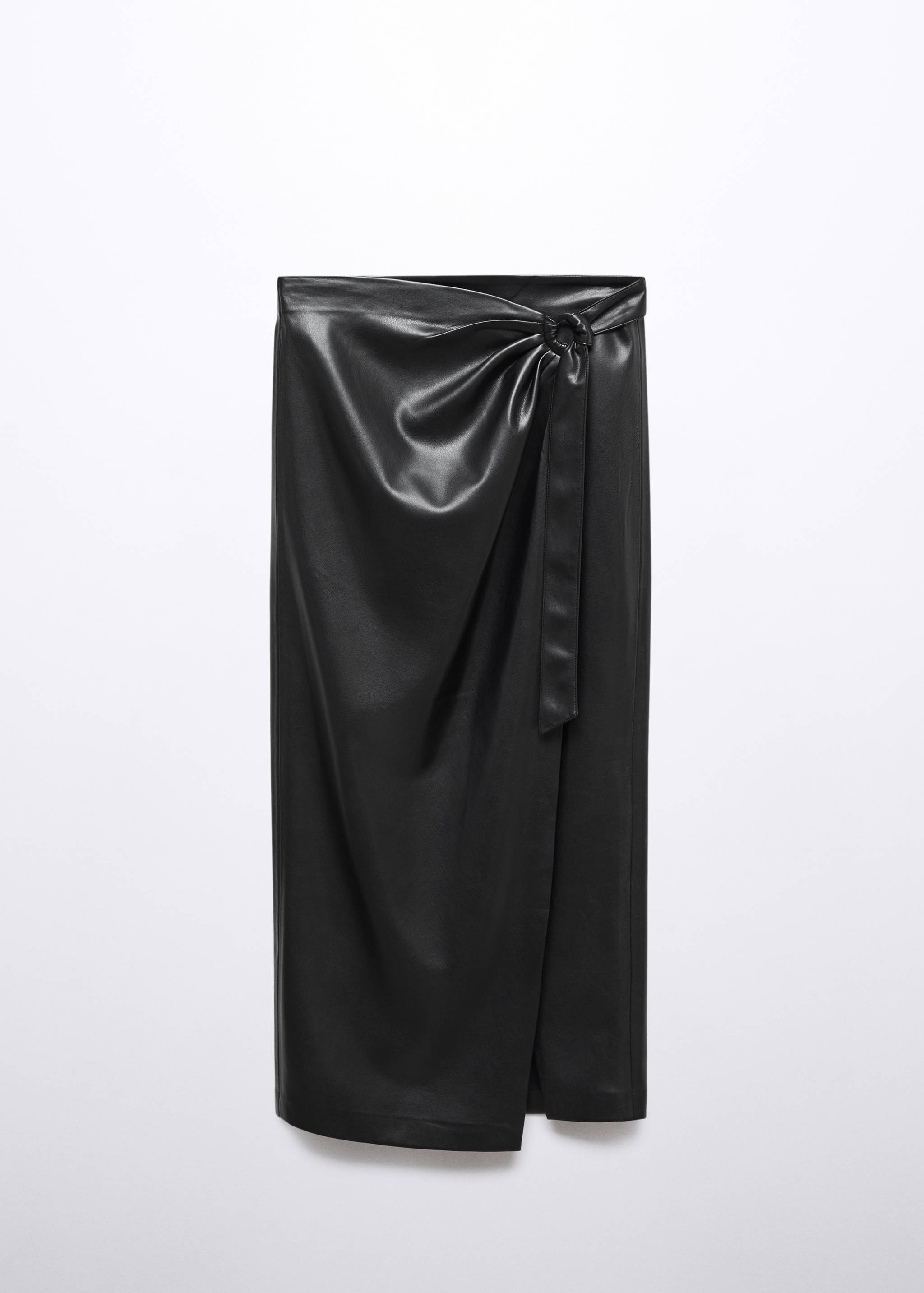 Draped faux-leather midi-skirt - Article without model