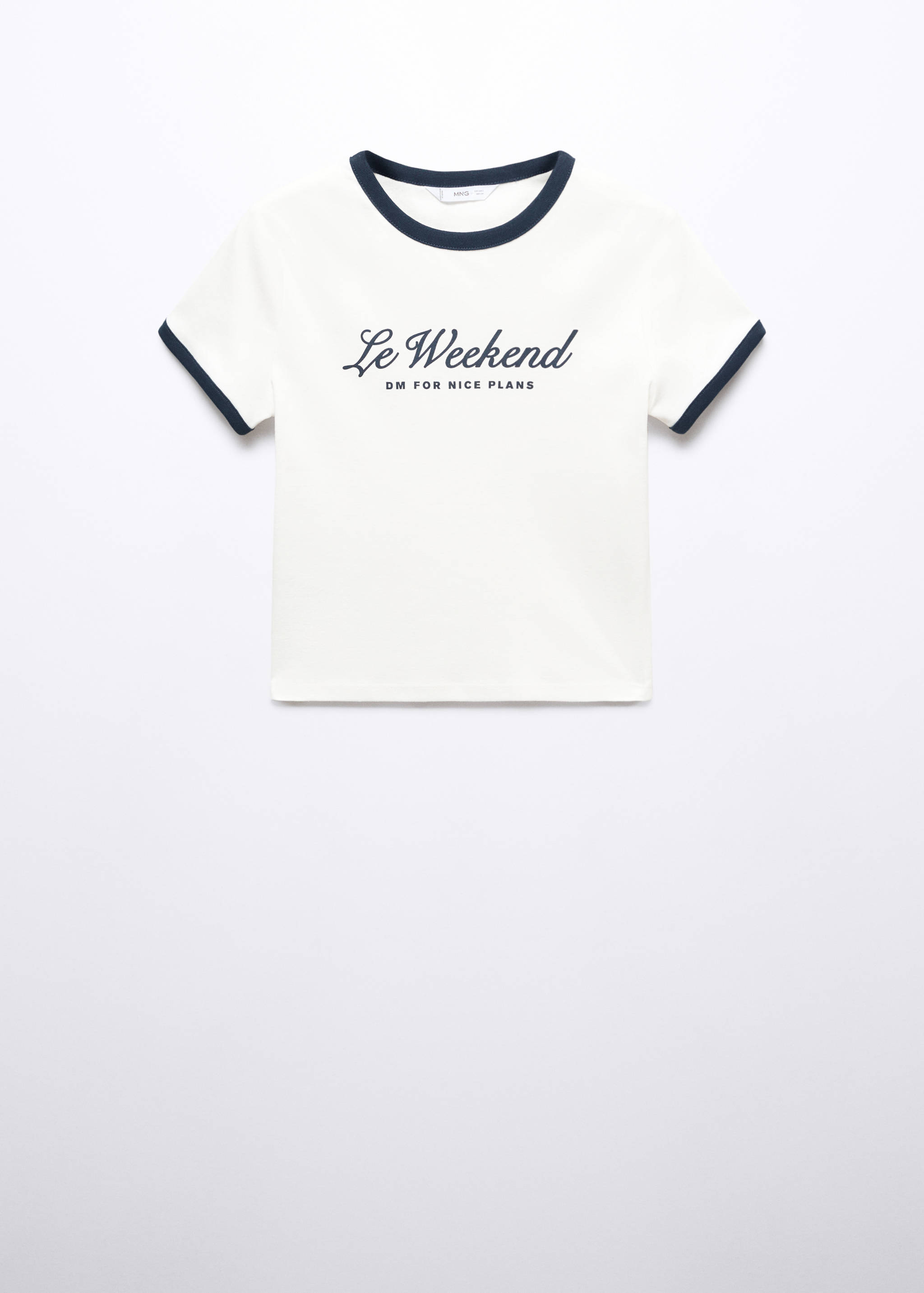 T-shirt crop mensagem - Artigo sem modelo