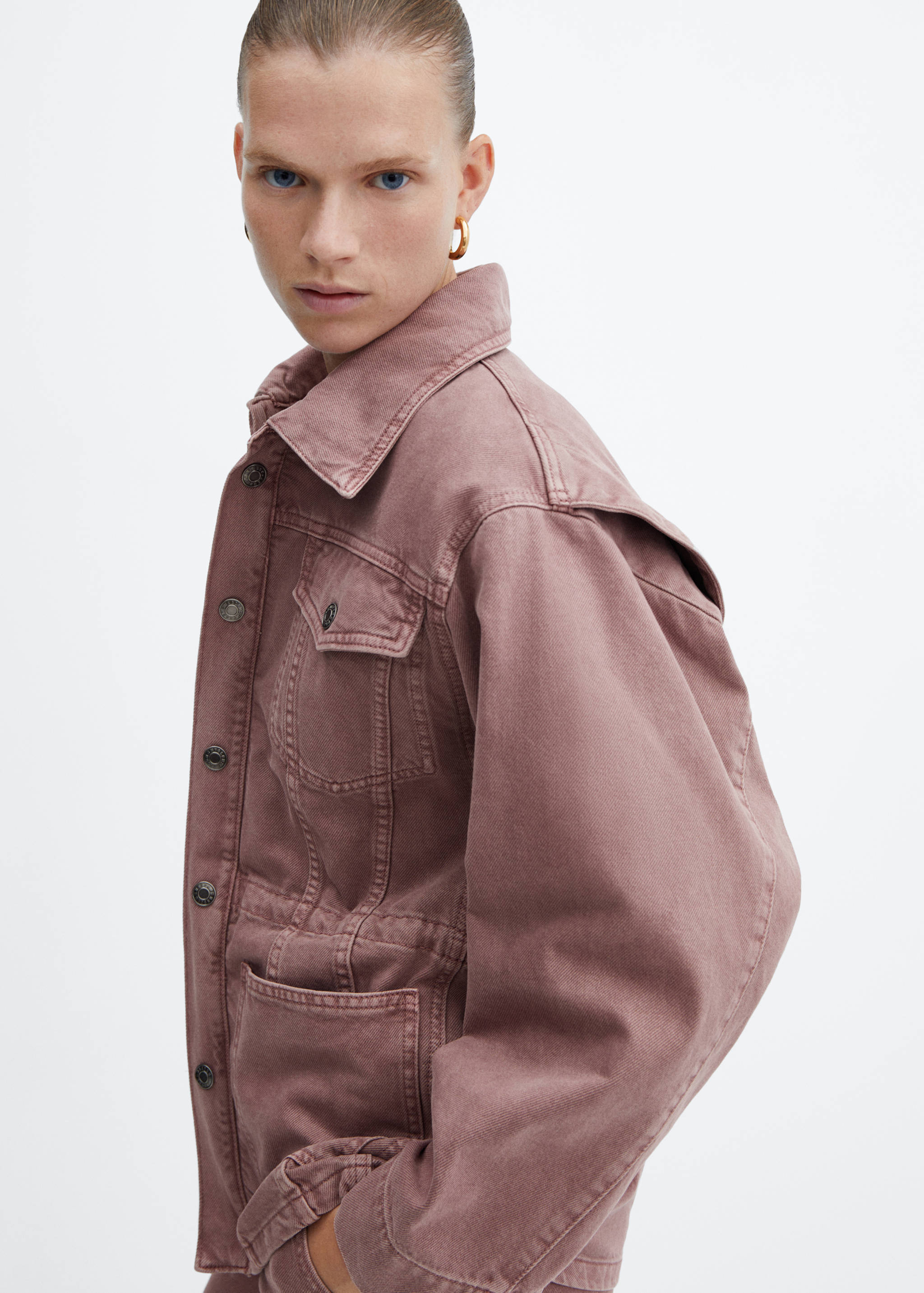 Denim jacket with drawstring - Details of the article 2