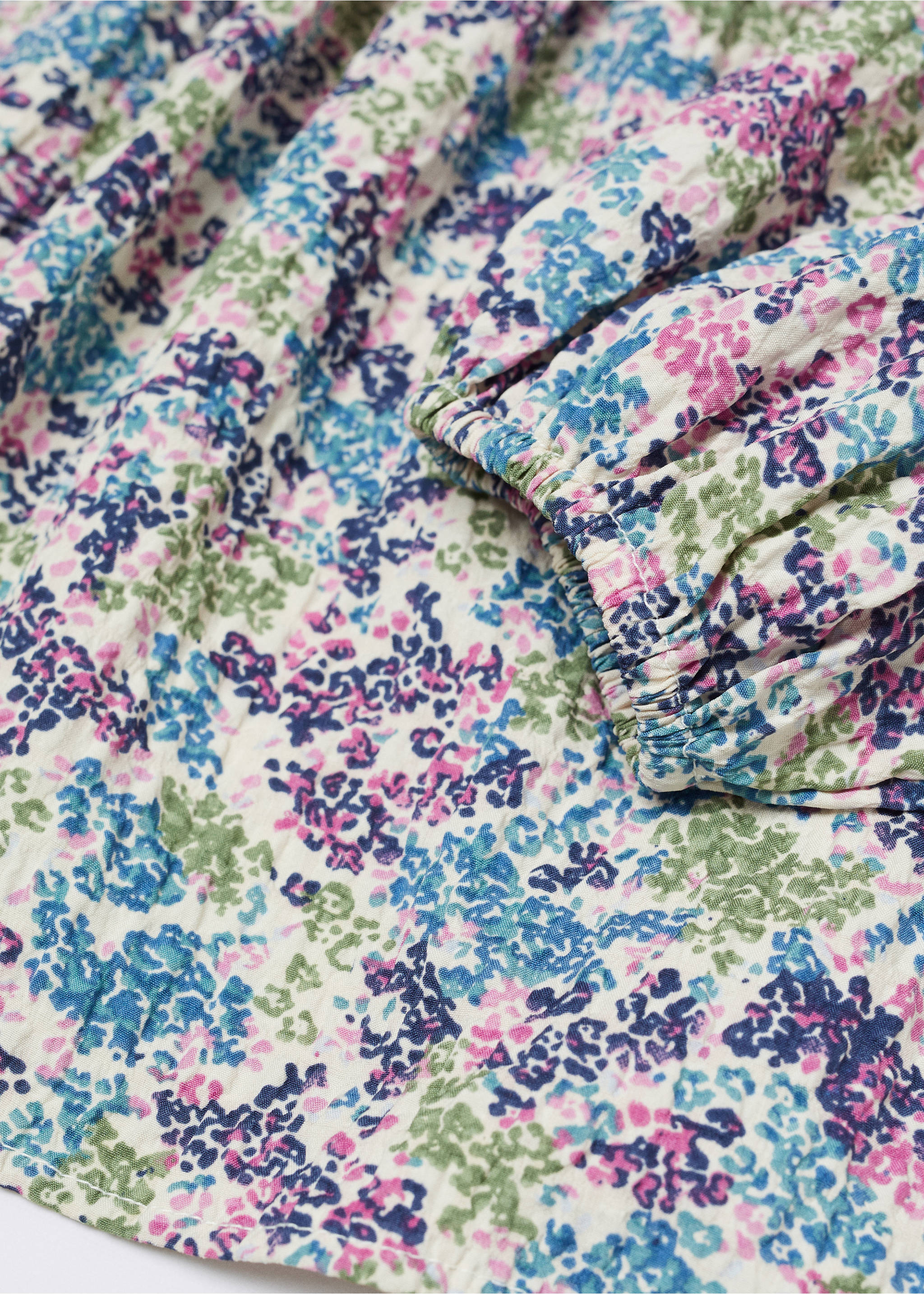 Printed blouse - Details of the article 8, Blue. Ref: 57035988-00.