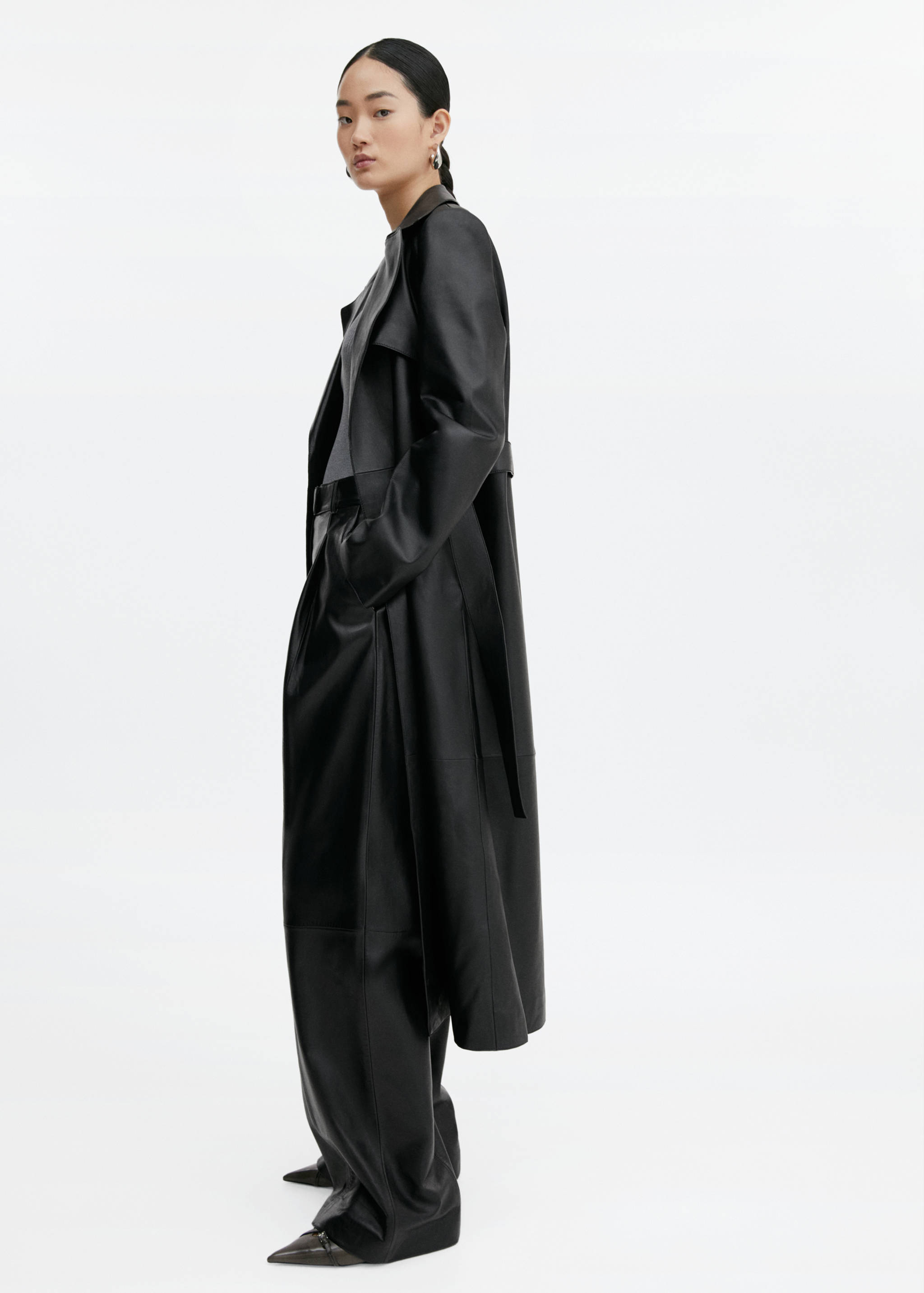 Pantalon droit cuir taille haute - Détail de l'article 2