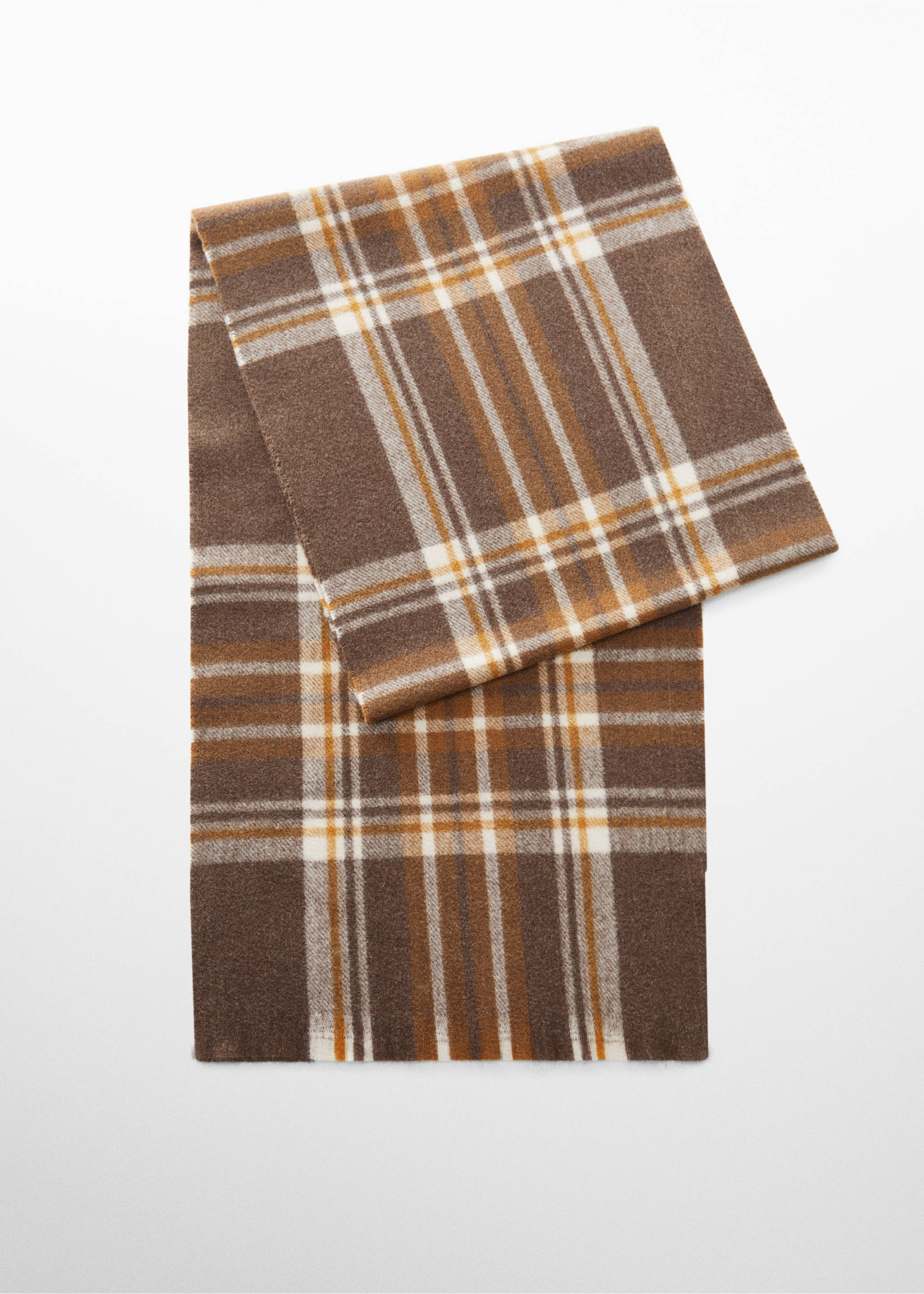 Écharpe à carreaux écossais - Article sans modèle, Marron. Ref: 57036000-00.