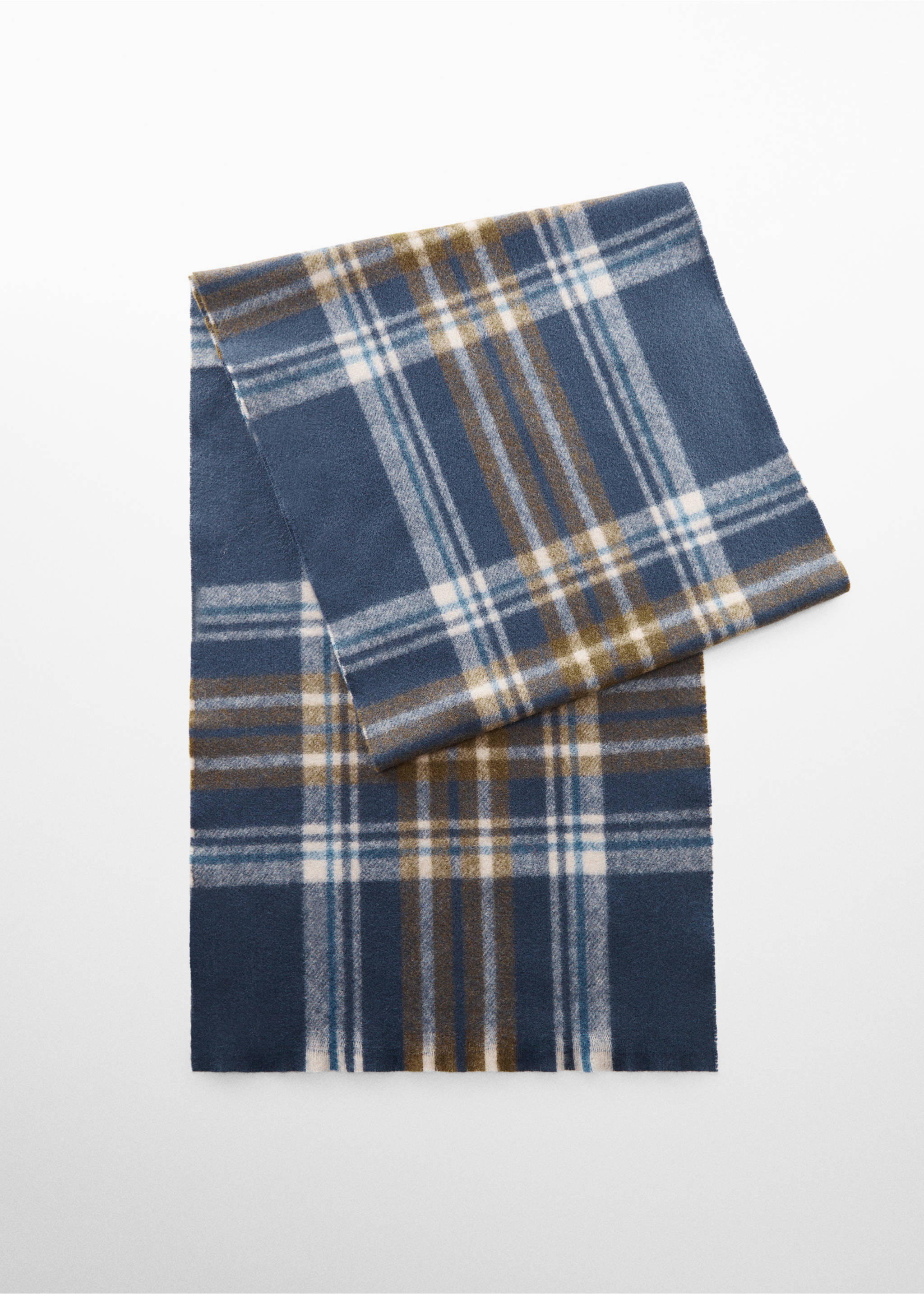 Plaid scarf - Article without model, Navy. Ref: 57036000-00.