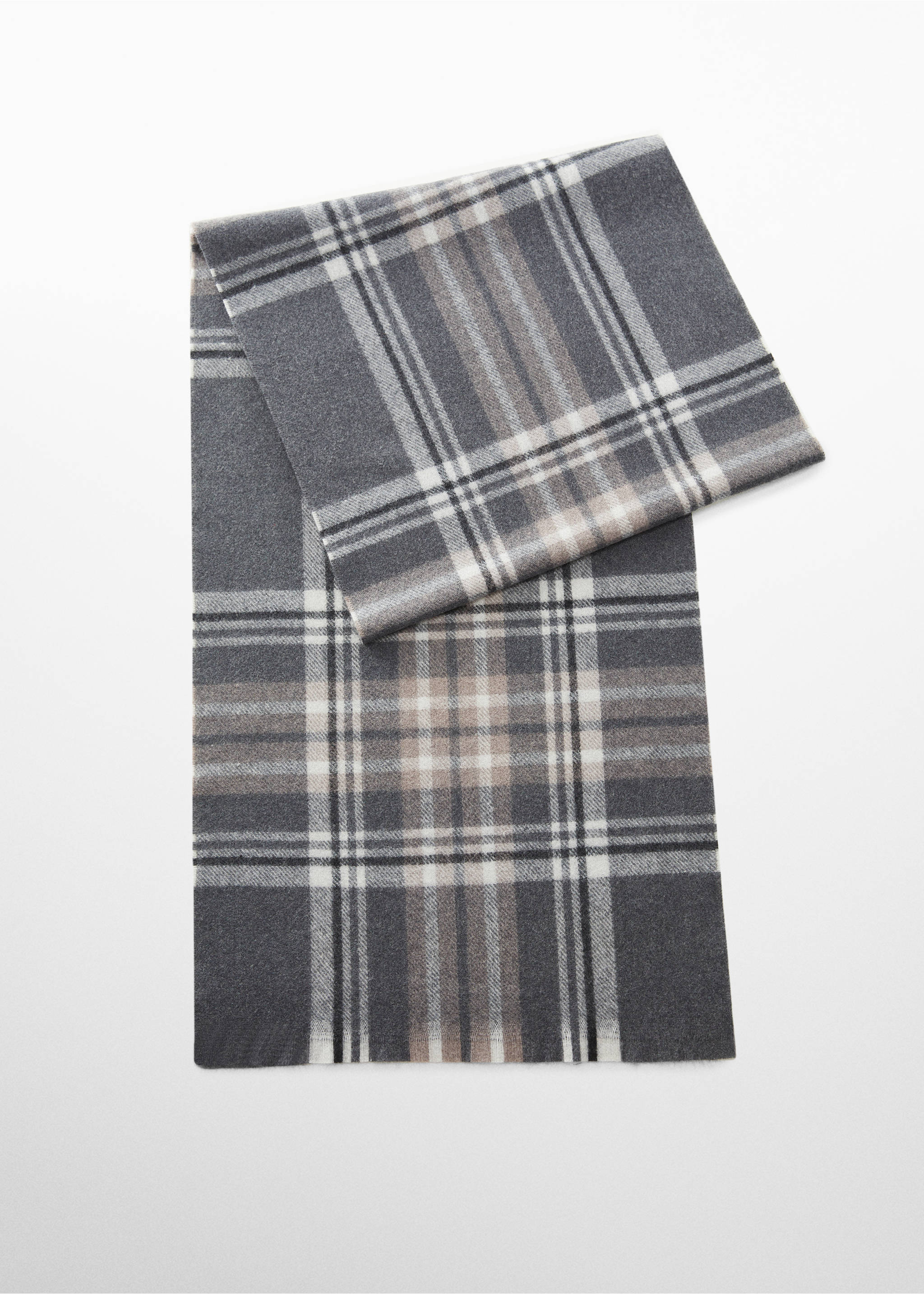 Plaid scarf - Article without model, Grey. Ref: 57036000-00.