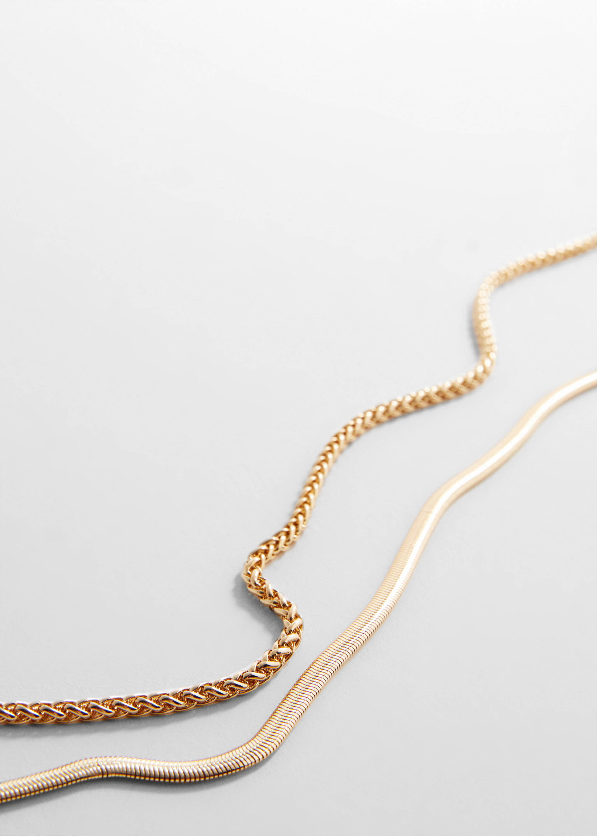 Mixed double necklace - Medium plane, Gold. Ref: 57036006-00.