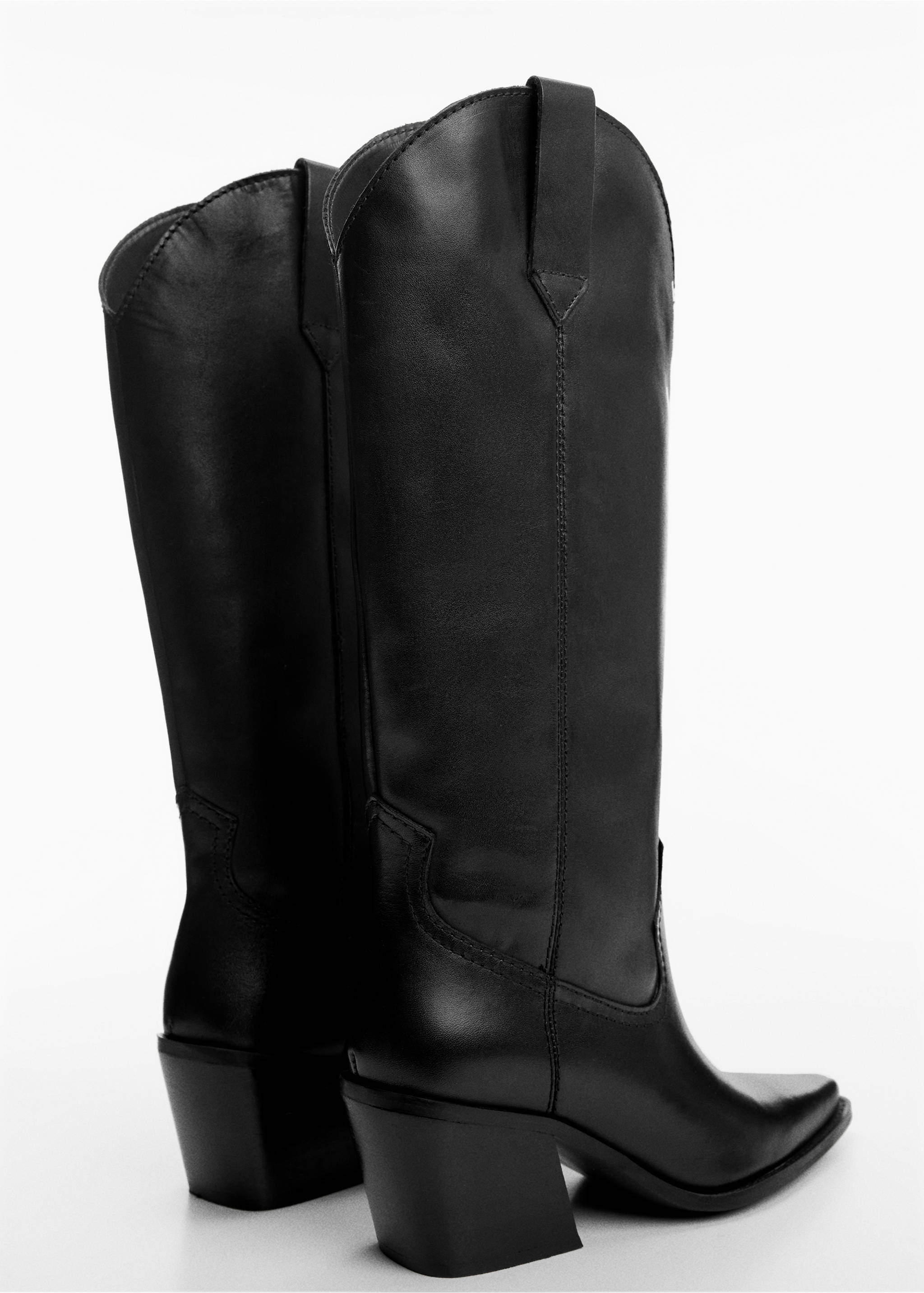 Cowboy leather boots - Details of the article 1, Black. Ref: 57036012-00.