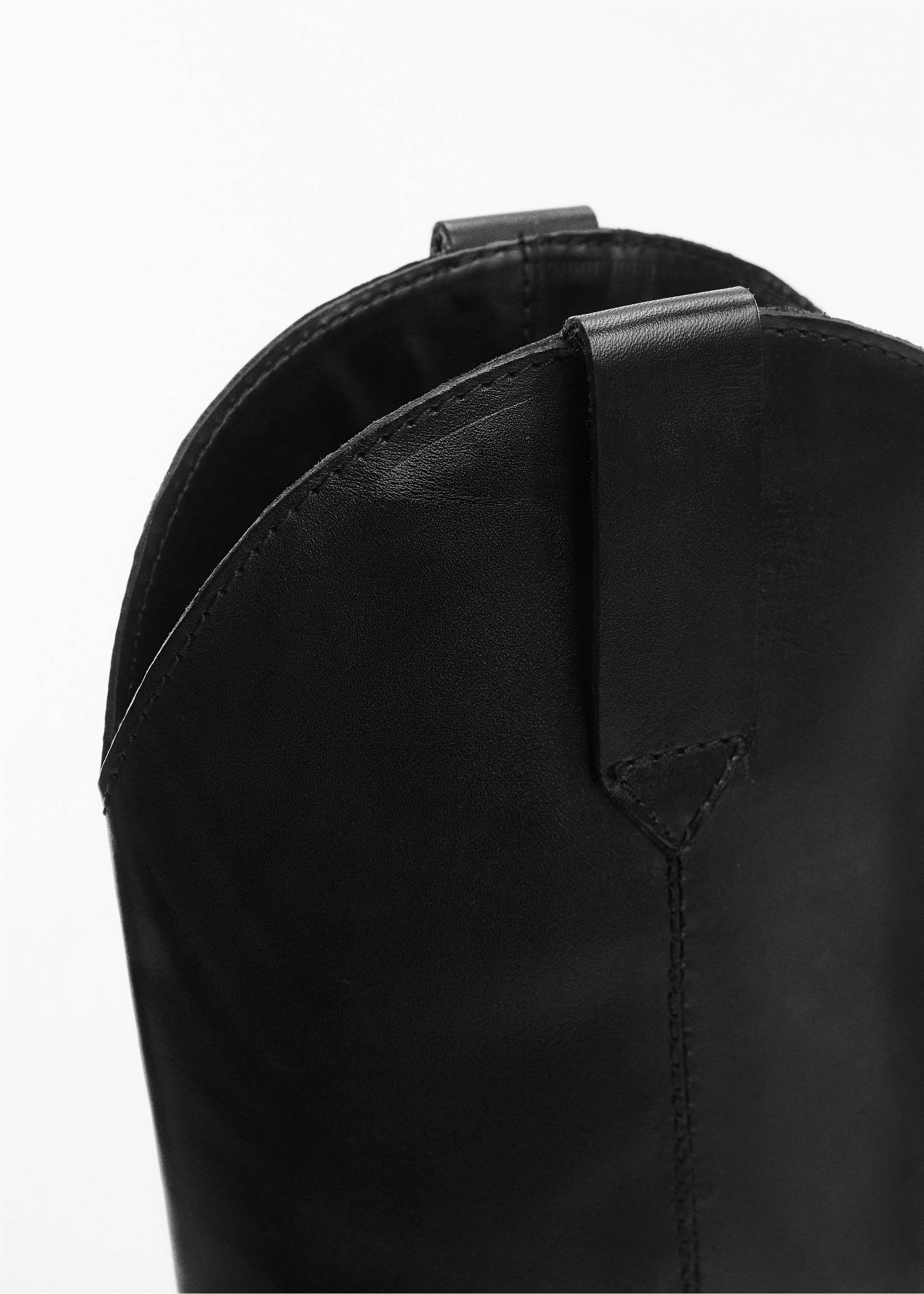 Cowboy leather boots - Details of the article 2, Black. Ref: 57036012-00.