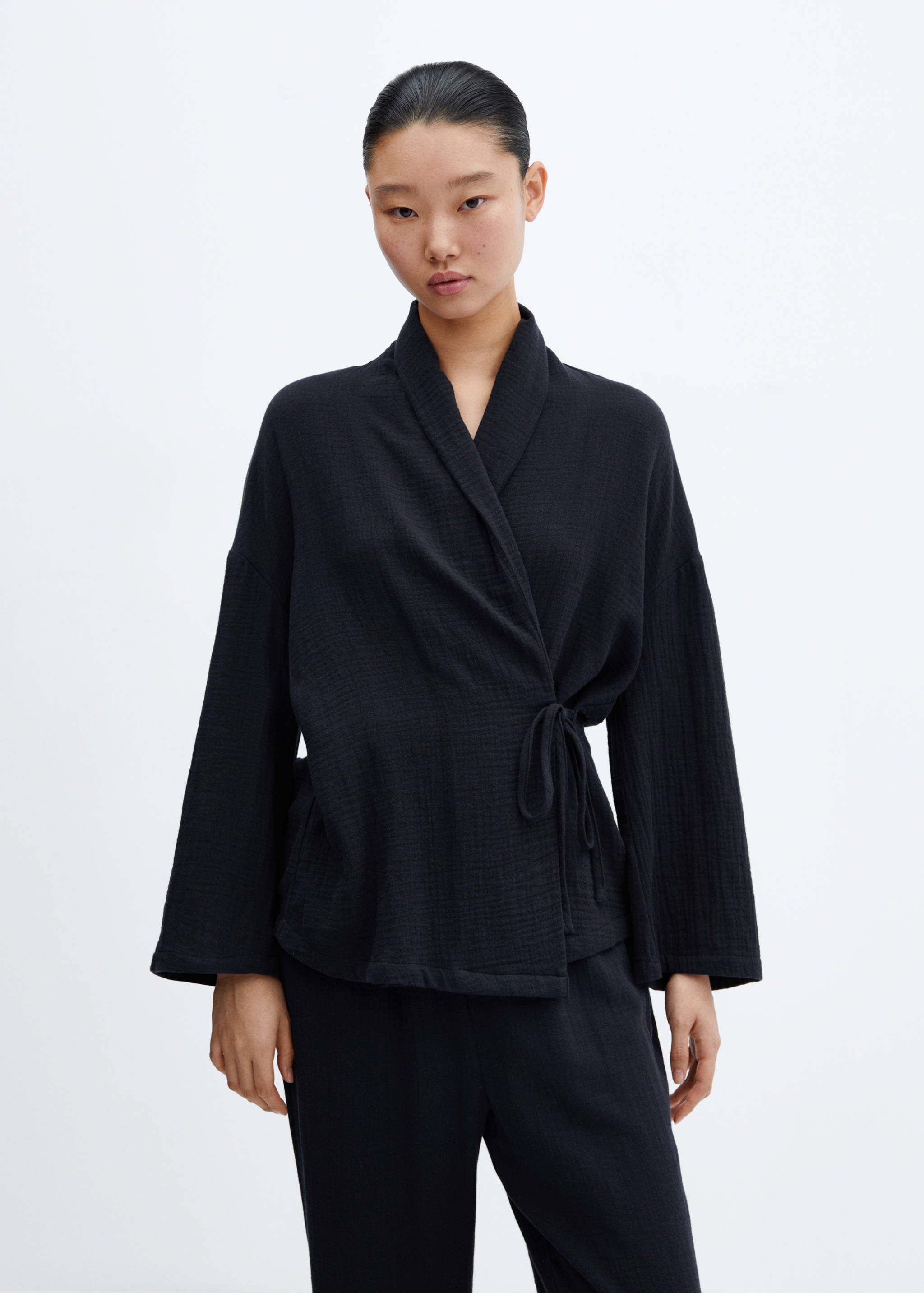 Chemise pyjama gaze de coton - Plan moyen