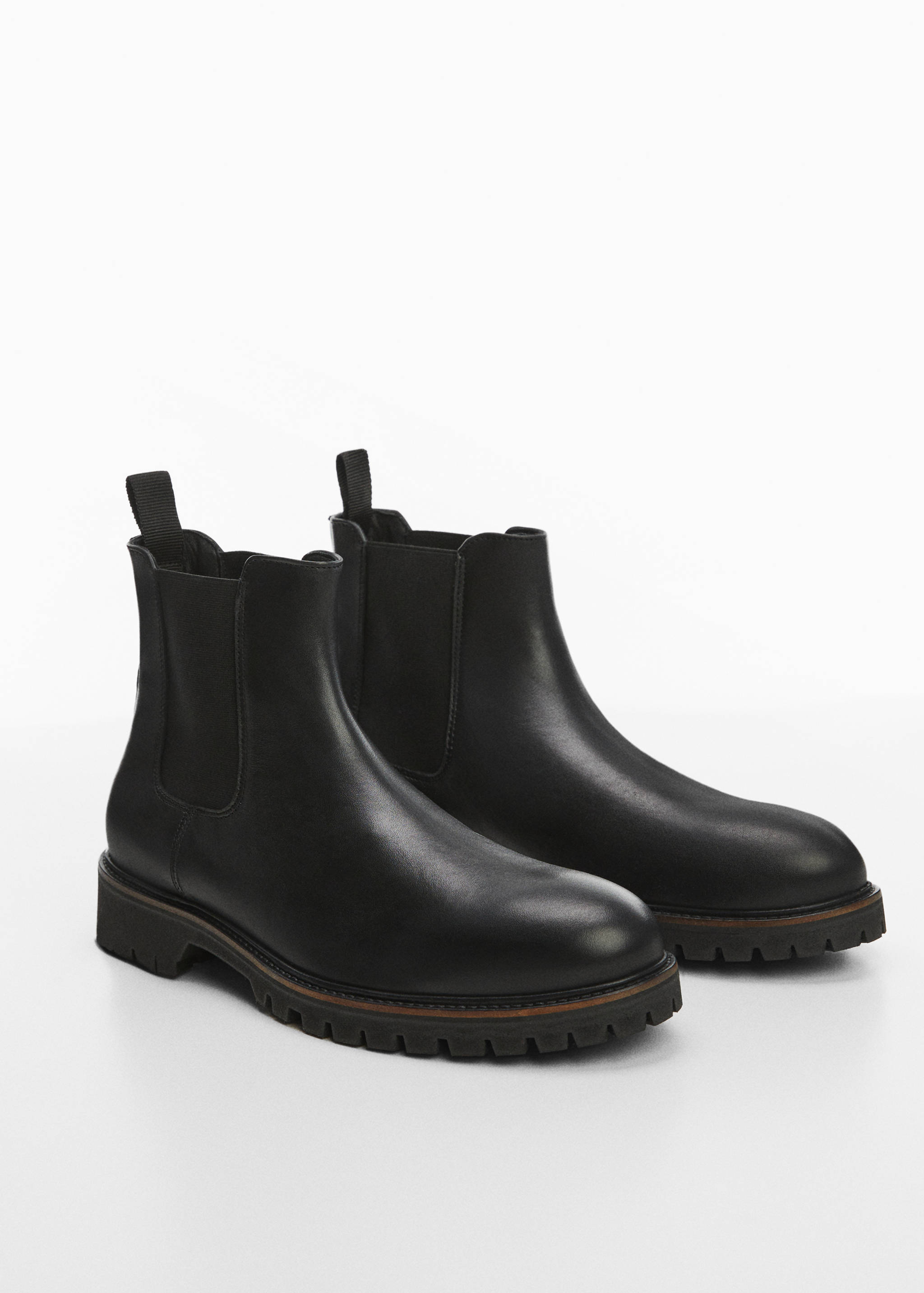 Leren chelsea boots met trackzolen - Middenvlak