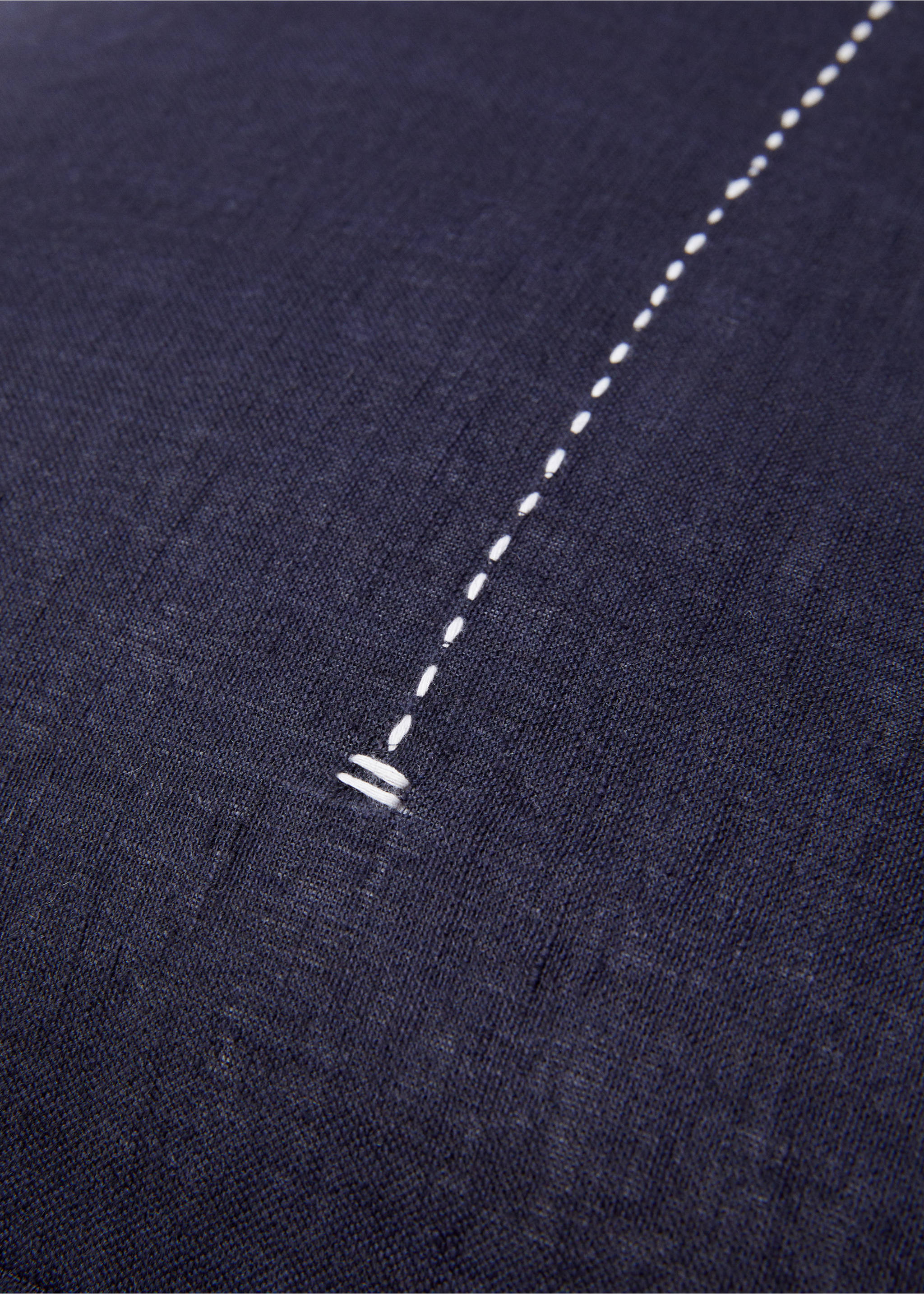Kissenbezug mit Steppnaht 50 x 75 cm - Detail des Artikels 3, Dunkles Marineblau. Ref: 57036311-00.