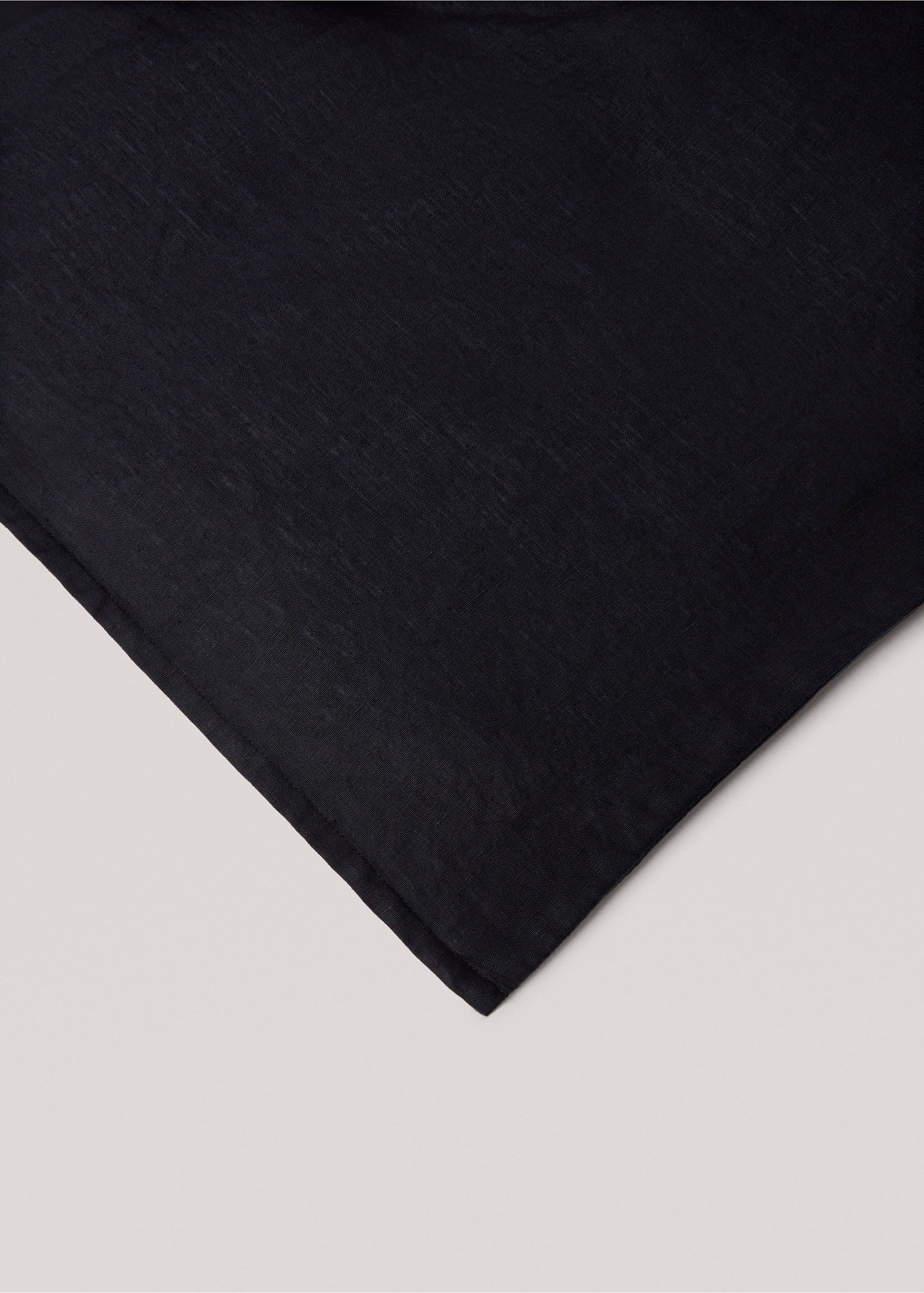 100% linen duvet cover Single bed - Details of the article 2, Dark Navy. Ref: 57036317-00.