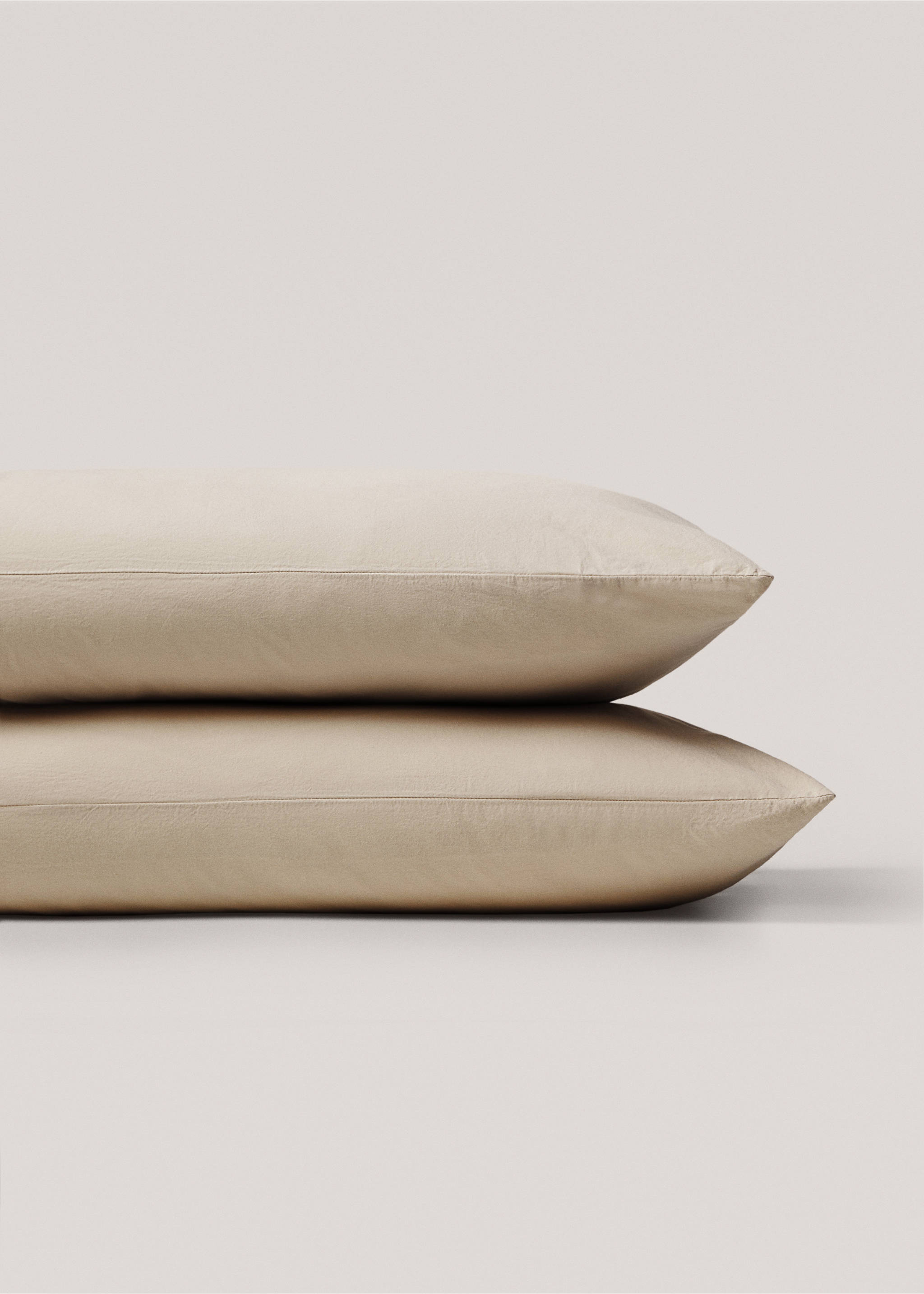 Povlak na polštář praná bavlna 50 x 75 cm - Detail zboží 4, Středně hnědá. Ref: 57036320-00.